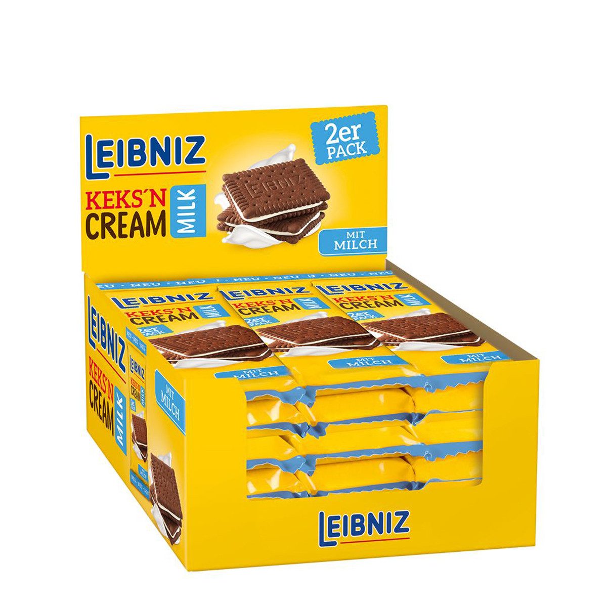 LEIBNIZ Kekse, Leibniz Keksn Cream Milk Doppelkeks mit Milchcreme 38g 18er Pack