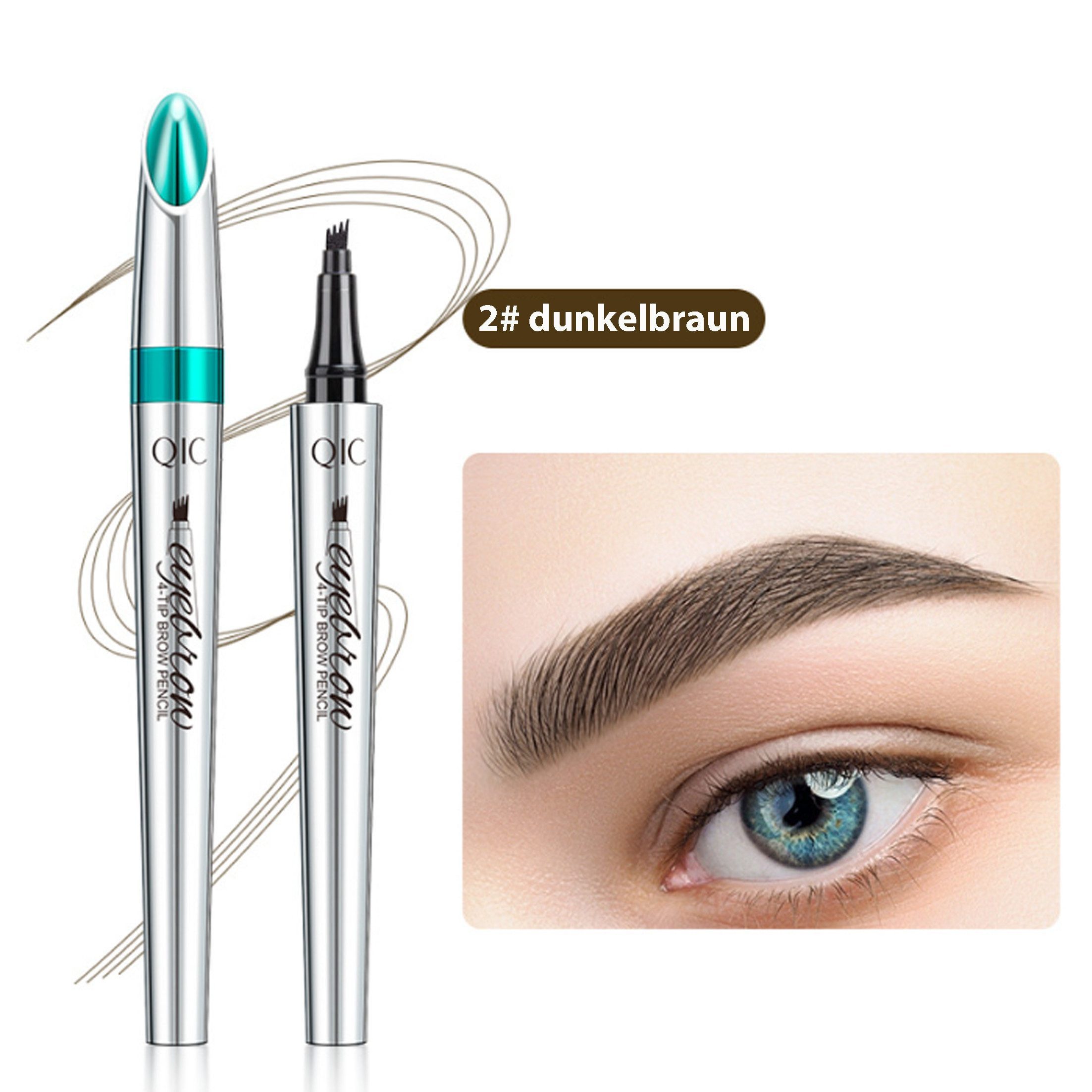 KINSI Augenbrauen-Stift Geteilter Flüssiger Augenbrauenstift,Natürliche Wild-Augenbrauen Optik, 2-tlg., Wasserfest & Nicht Verschmierend