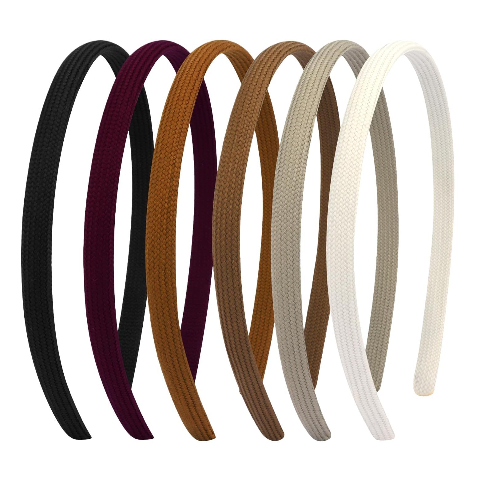 Zaewry Haarreif 6/7-teiliges Set Retro-Haarreifen, schmale Haarbänder, Haarschmuck für Damen und Mädchen