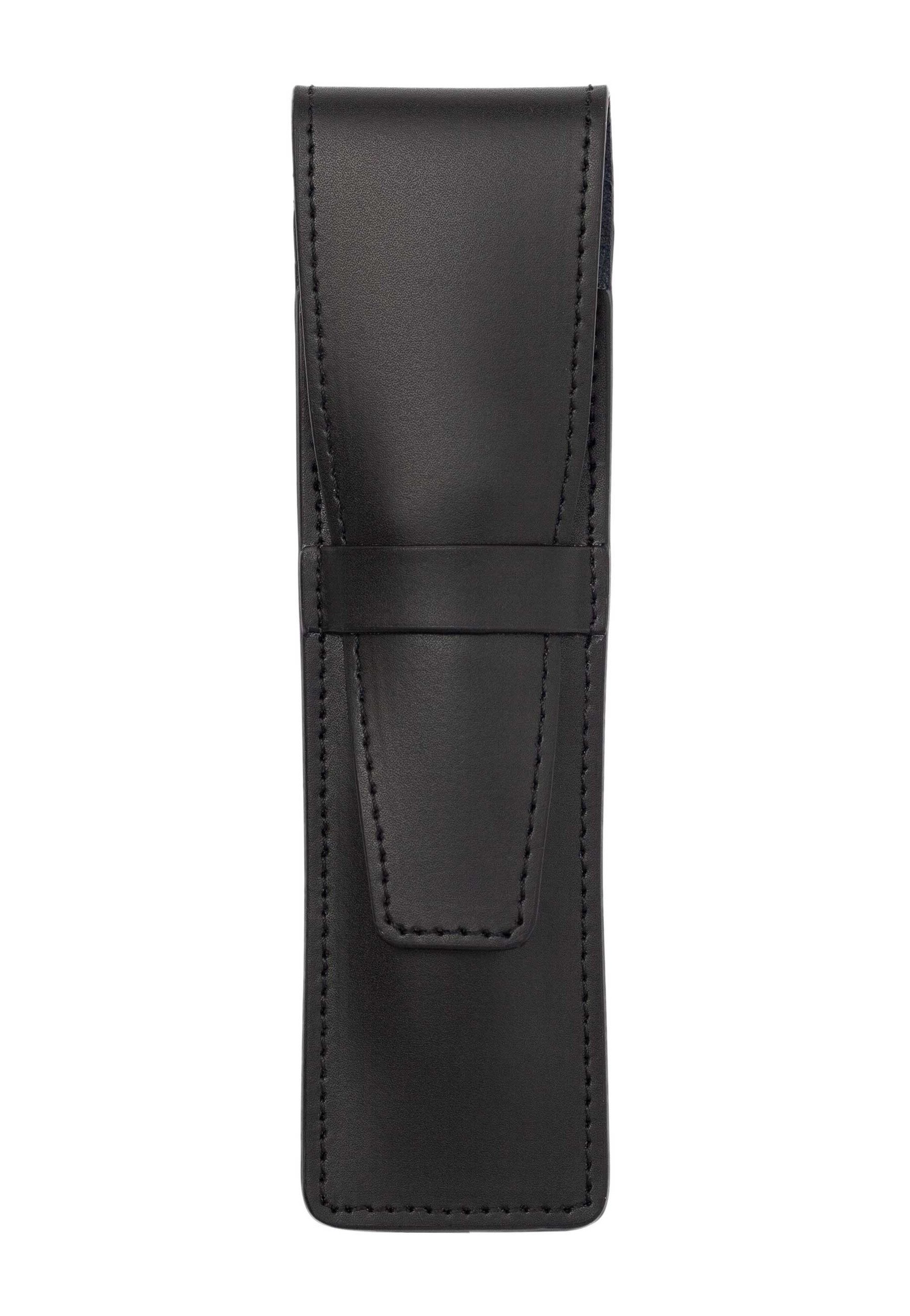 DELMON VARONE - Personalisierbares Schreibgeräteetui aus Vintage Anilin Leder braun, Echtleder
