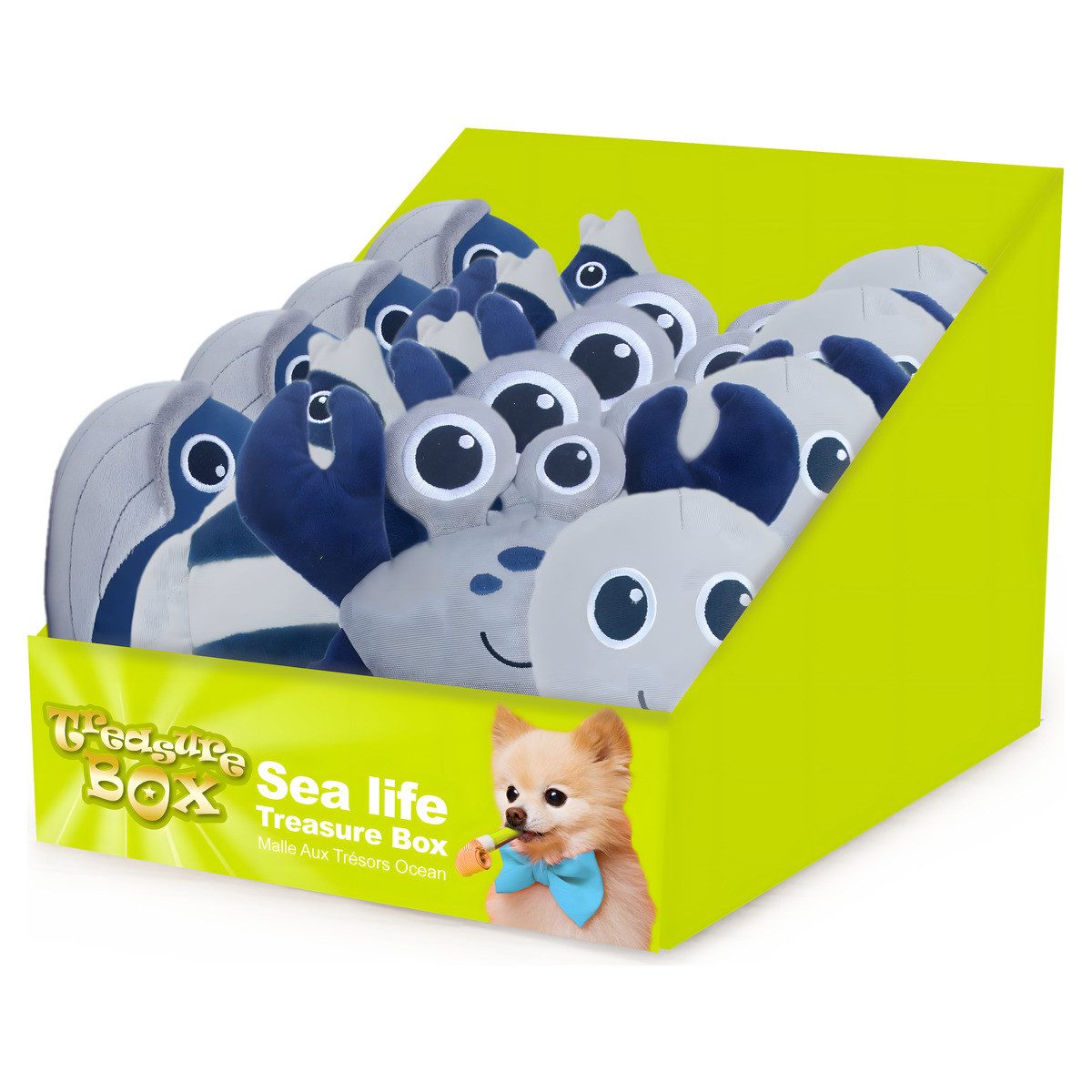 all for paws Tierkuscheltier Hundespielzeug Sea Life Treasure Box Meerestiere - 24er Pack
