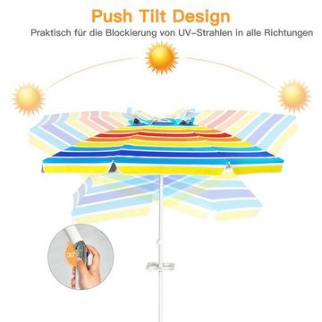 COSTWAY Sonnenschirm Gartenschirm, LxB: 220,00x220,00 cm, mit Verankerung