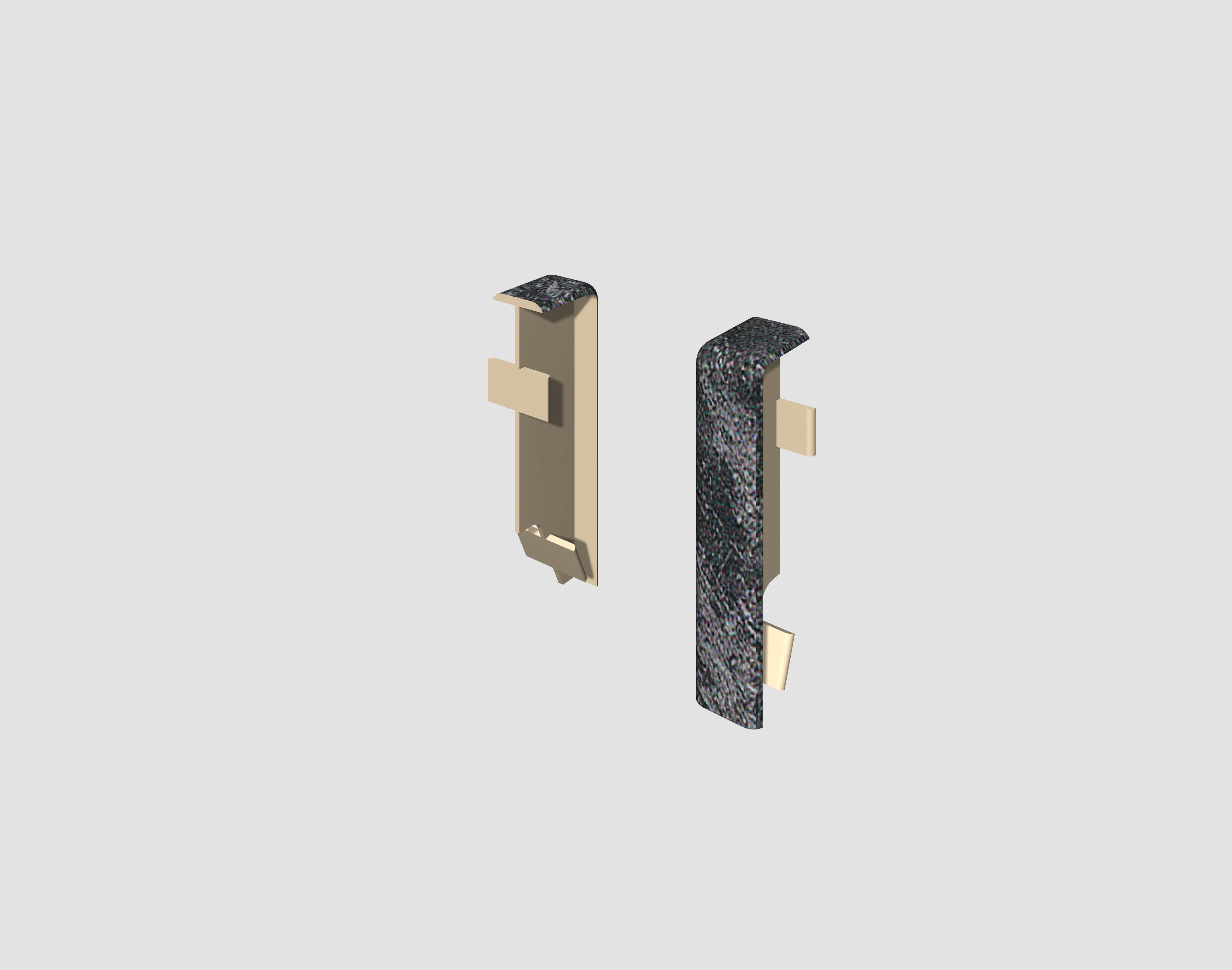 EGGER Sockelleisten-Zwischenstücke Stein schwarz, L: 1.6 cm, H: 5.9 cm, 2-St., neues kubisches Profil; 2 Stück