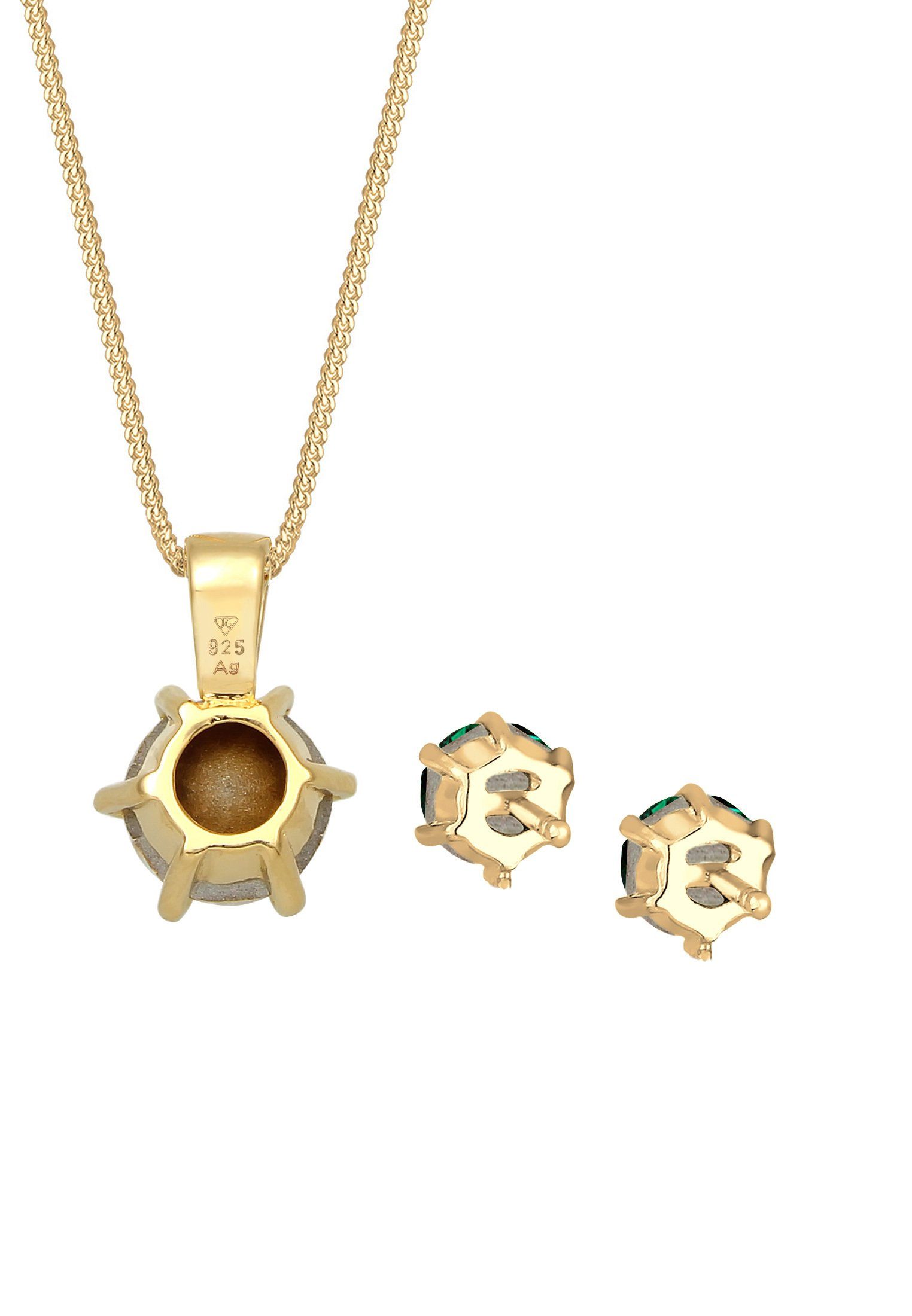 Elli Schmuckset Set Kette Ohrstecker 925 Silber, mit Kristallen von Swarovski®