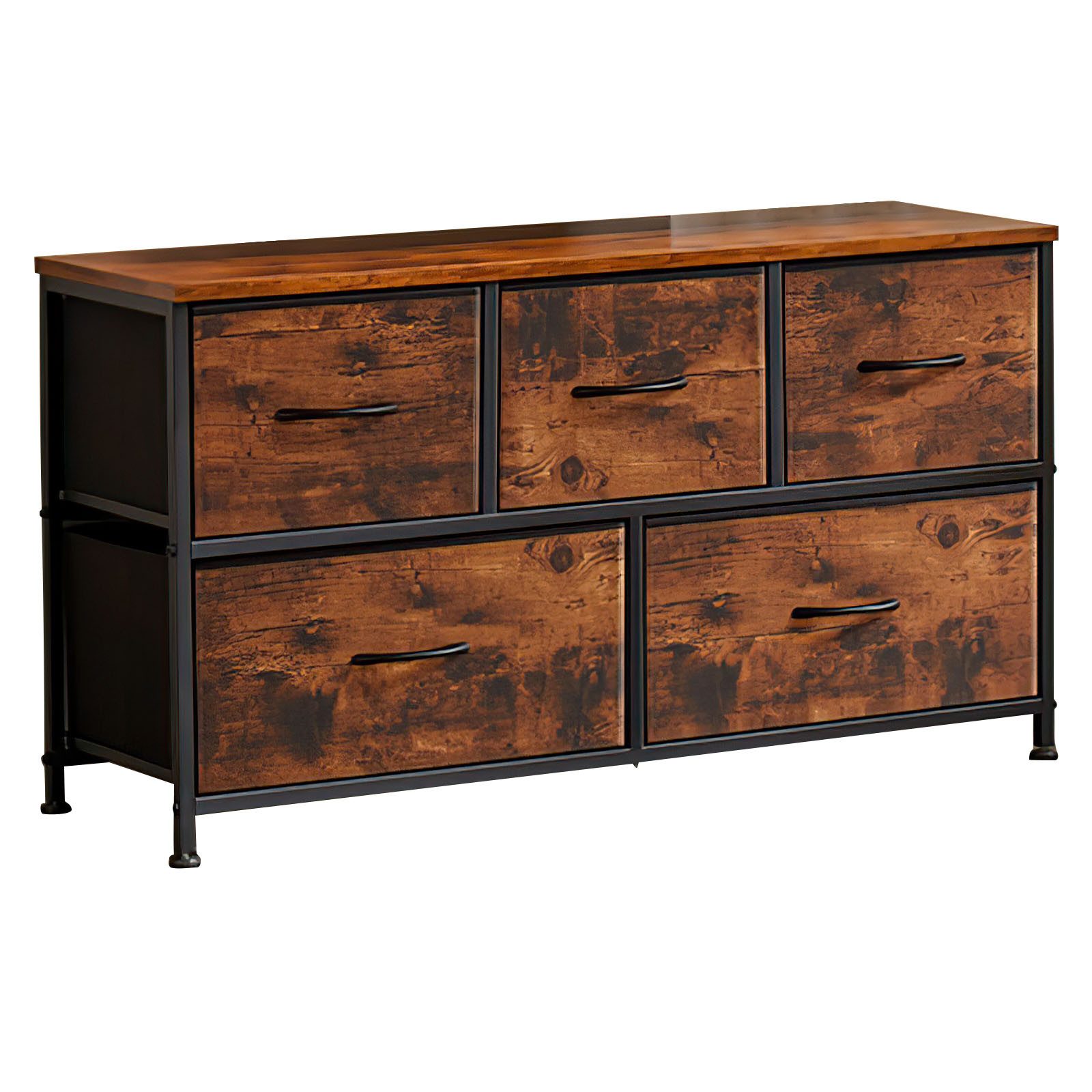 Schubkastenkommode Kommode mit 5 Schubladen Sideboard Mehrzweckschrank Schubladenschrank