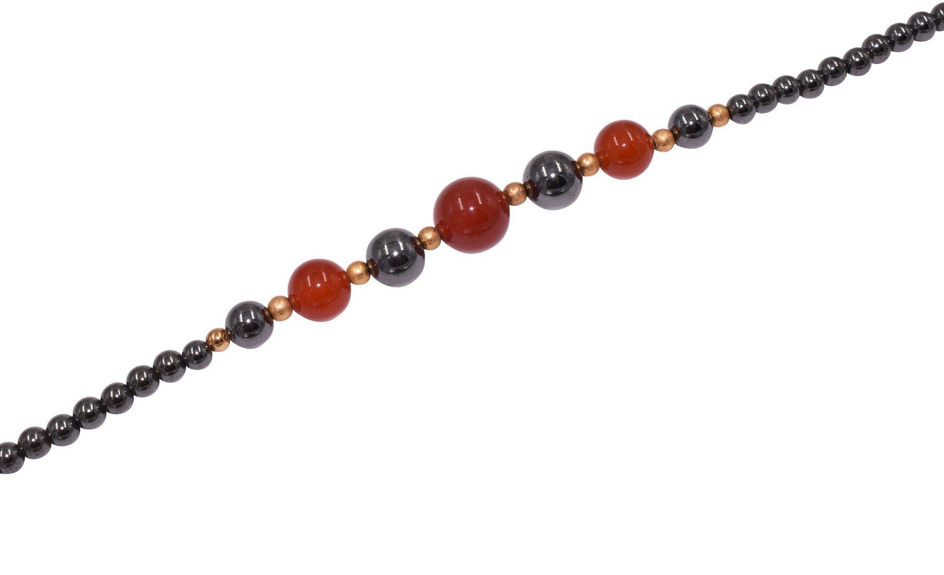 Firetti Collier Schmuck Geschenk Halsschmuck Halskette, Made in Germany - mit Hämatit, Karneol