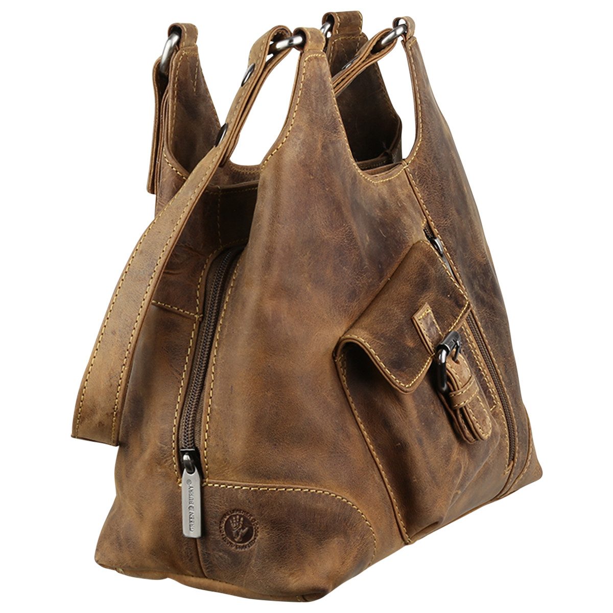 Greenburry Shopper Vintage Leder Handtasche Shopper günstig online kaufen