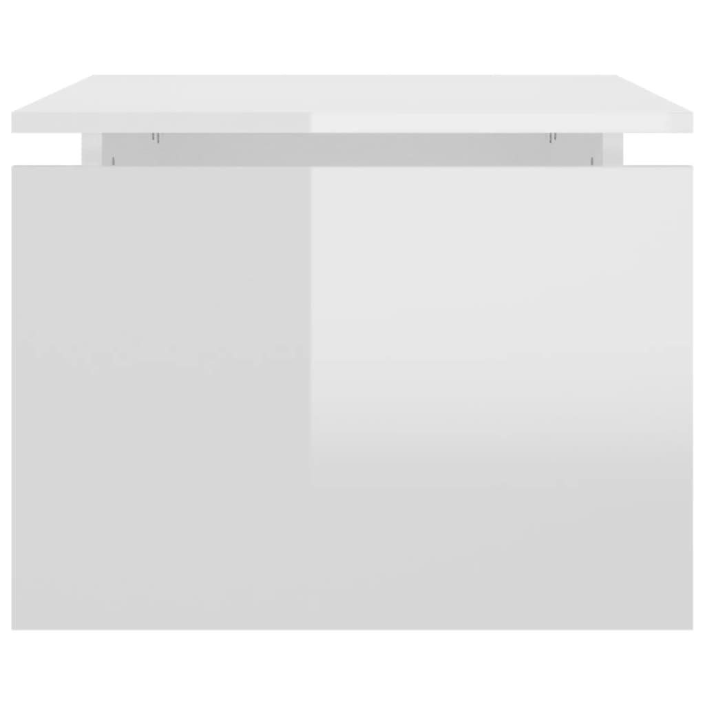 cm Couchtisch furnicato Hochglanz-Weiß 68x50x38 Spanplatte