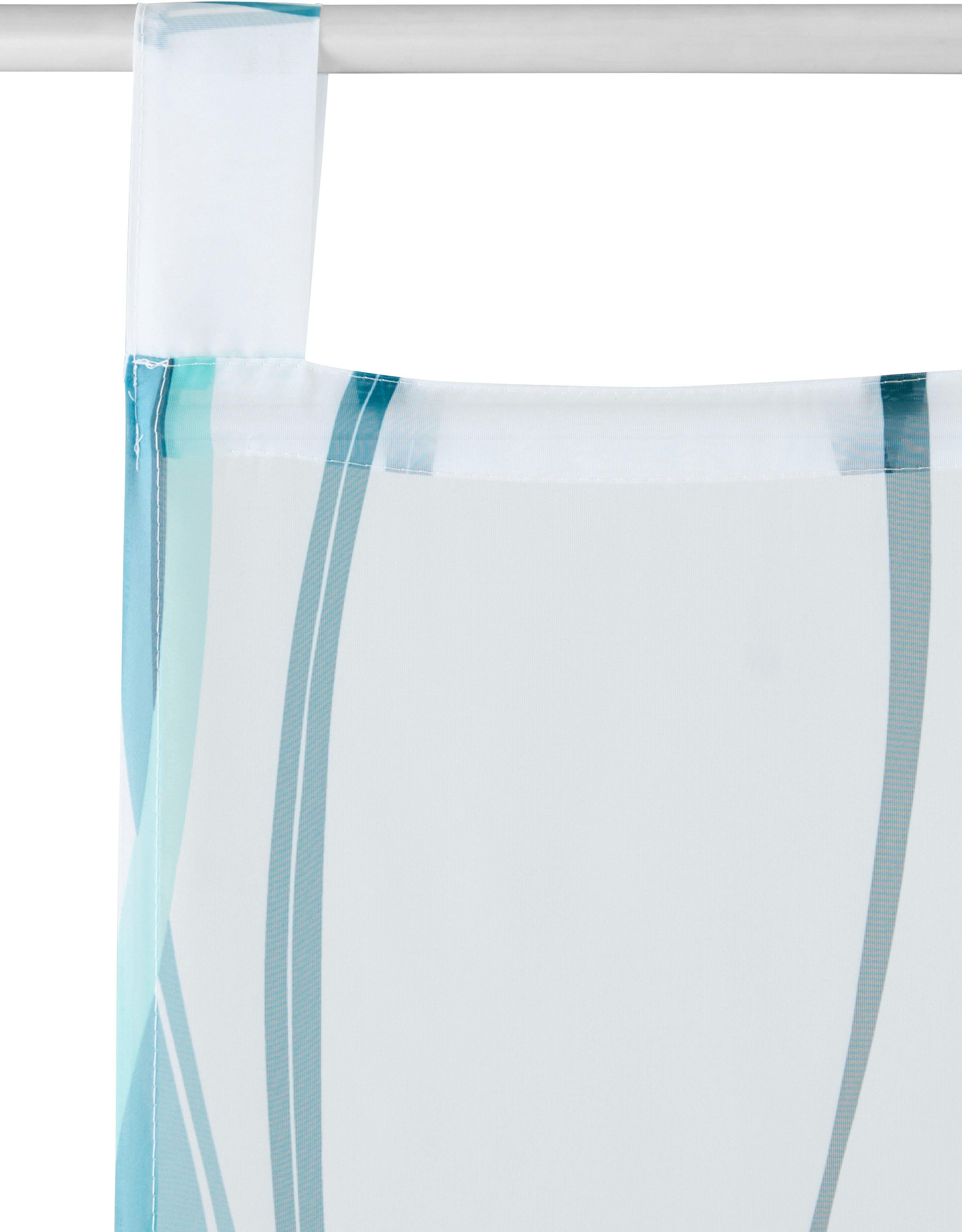 OTTO home Schiebegardine Dimona (2 St), Schlaufen, transparent, Voile, 2er-Set, Fertiggardine, inkl. Beschwerungsstange, Wellen – Bild 4 von 5