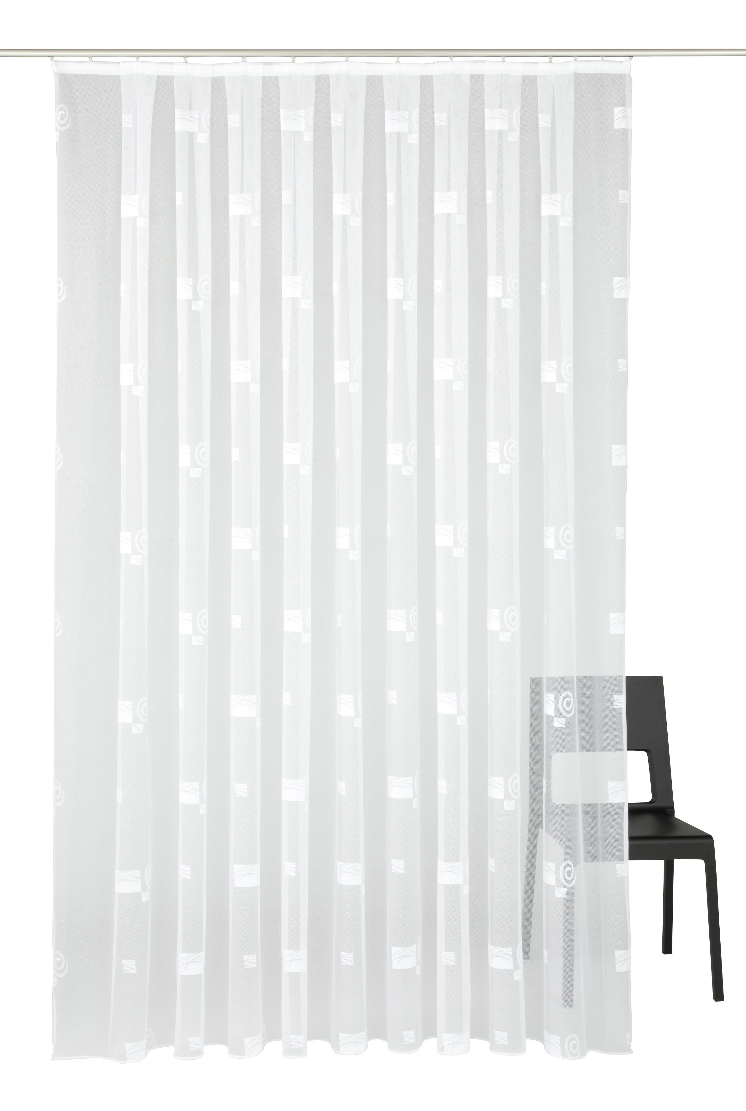 Weckbrodt Gardine Jacquardstore BL-MW (1 St), Kräuselband, halbtransparent, feste Falten, Jacquard, Allover, Beschwerungsband, nach Maß