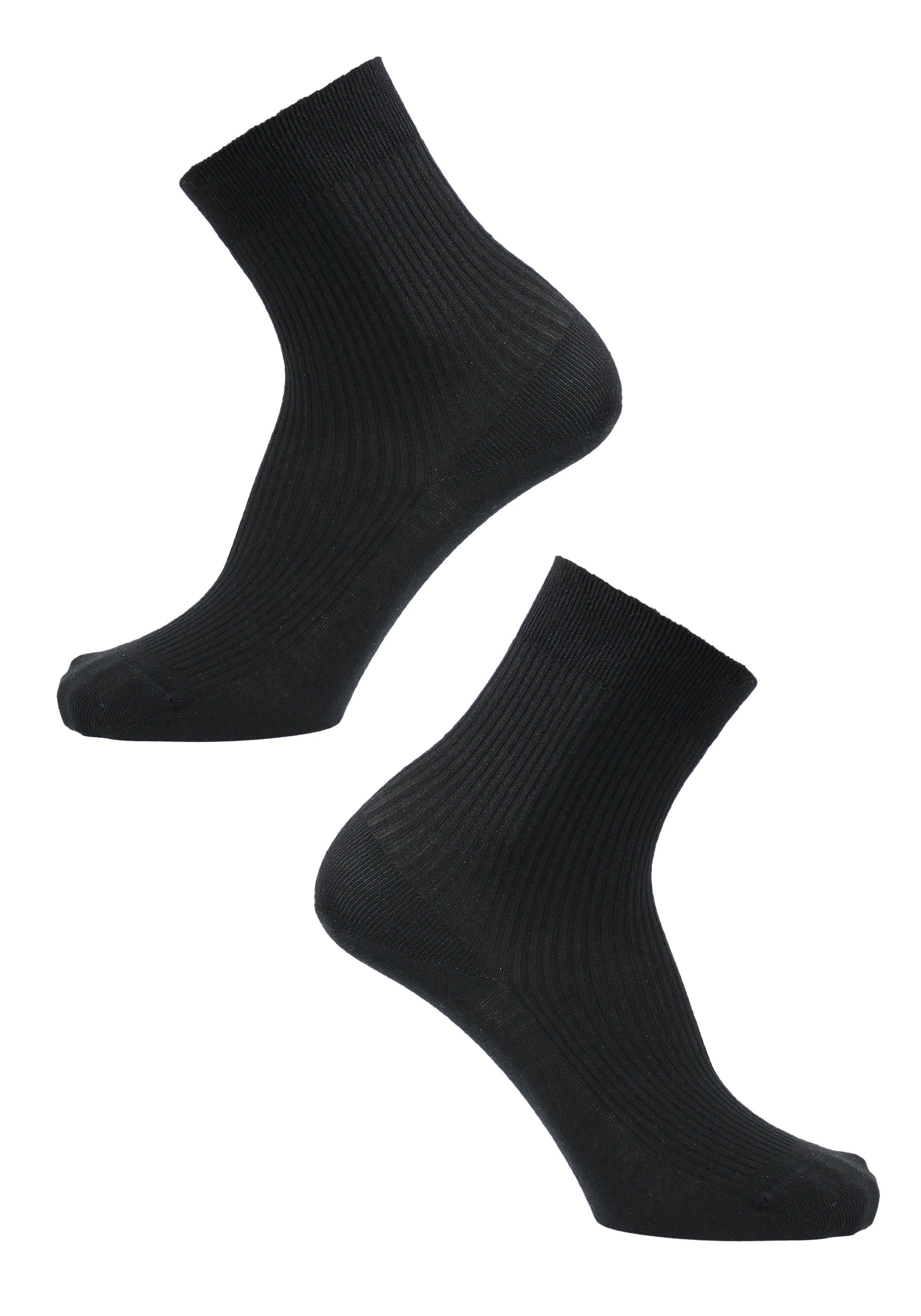 Pack 5er im (5-Paar) Rogo schwarz Socken Rippstruktur