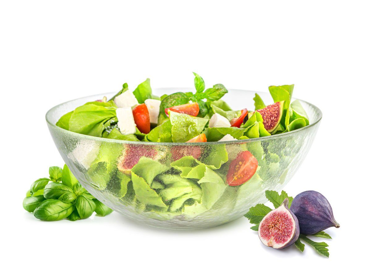 Sendez Salatschüssel Große Salatschale 25 cm Servierschale Schale Glasschale, Glas
