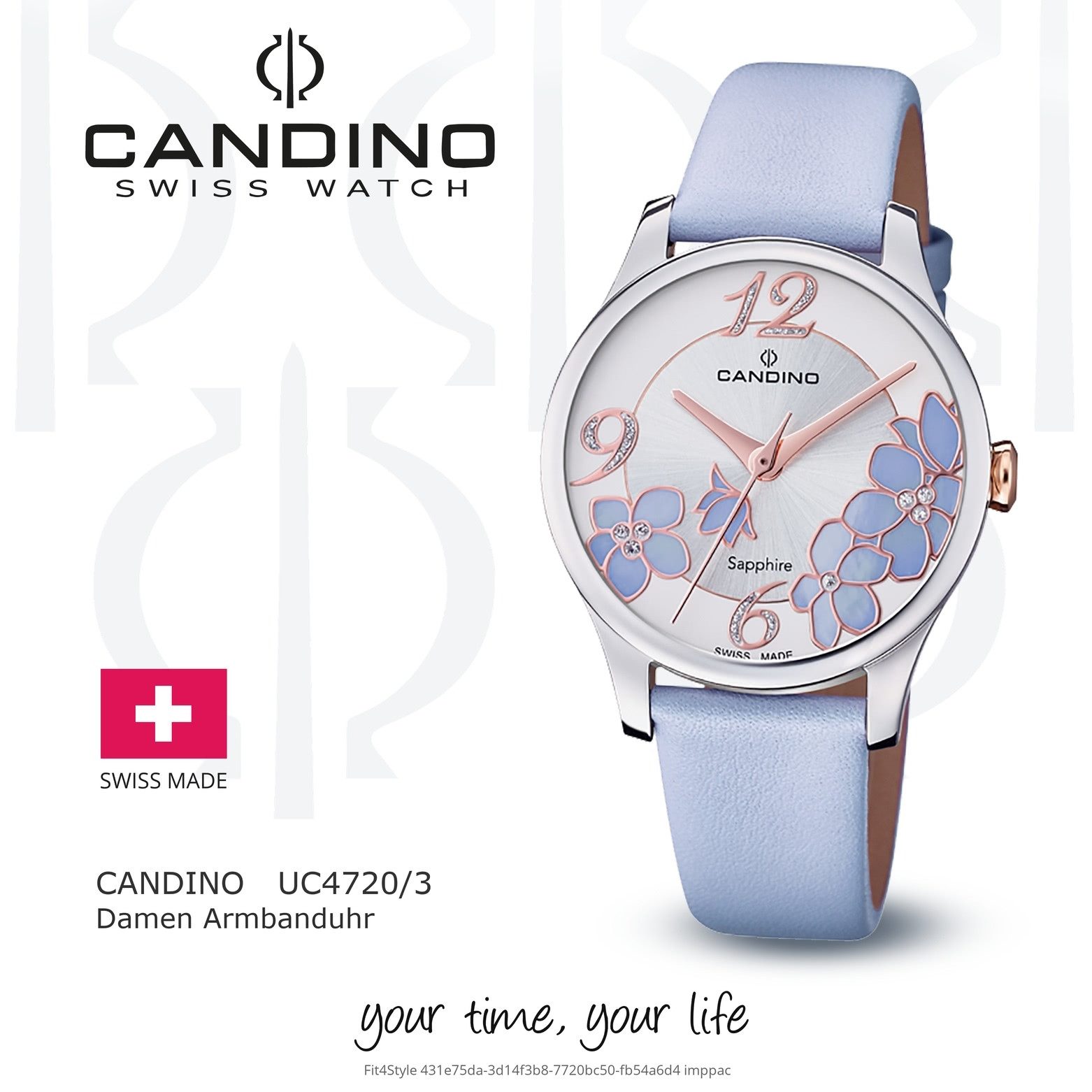 Candino Quarzuhr Candino Damen Armbanduhr Elegance, (Analoguhr), Damen Armbanduhr rund, Lederarmband lila, flieder, Fashion