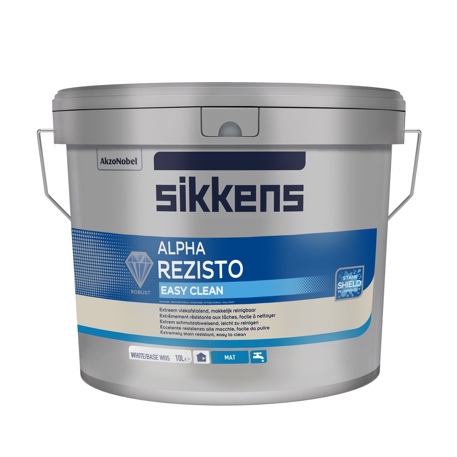 Herbol Wandfarbe Alpha Rezisto Easy Clean Sikkens Farbe Weiß widerstandsfähig 10 L