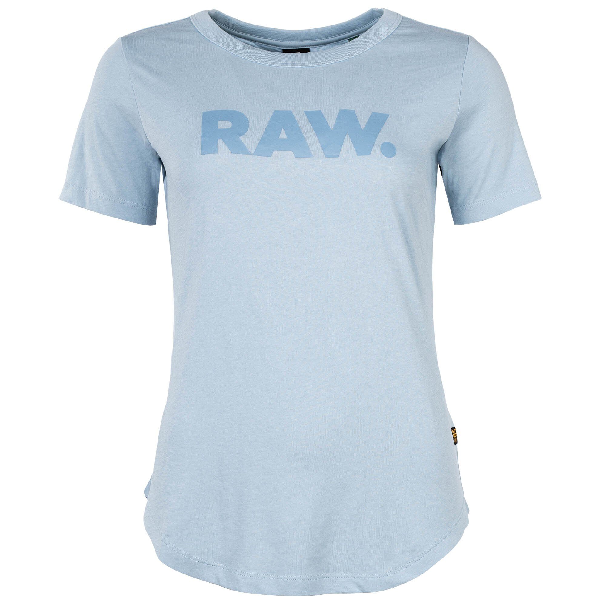 RAW. G-Star Damen T-Shirt Kurzarm Hellblau T-Shirt - slim, Rundhals, RAW