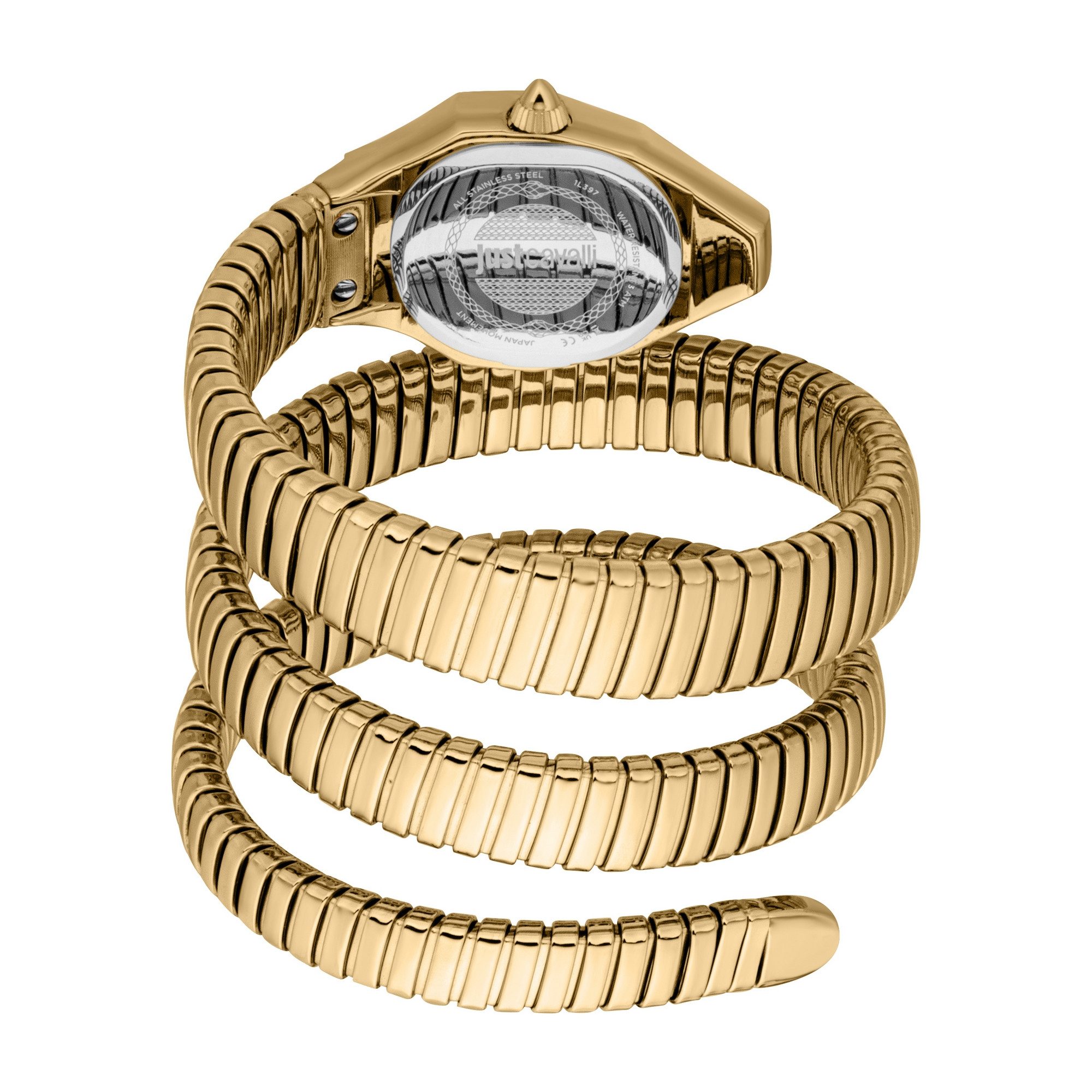 Just Cavalli Time Quarzuhr Signature Snake JC1L397M0035, Armbanduhr, Damenuhr, Edelstahlarmband, analog, Kristallsteine