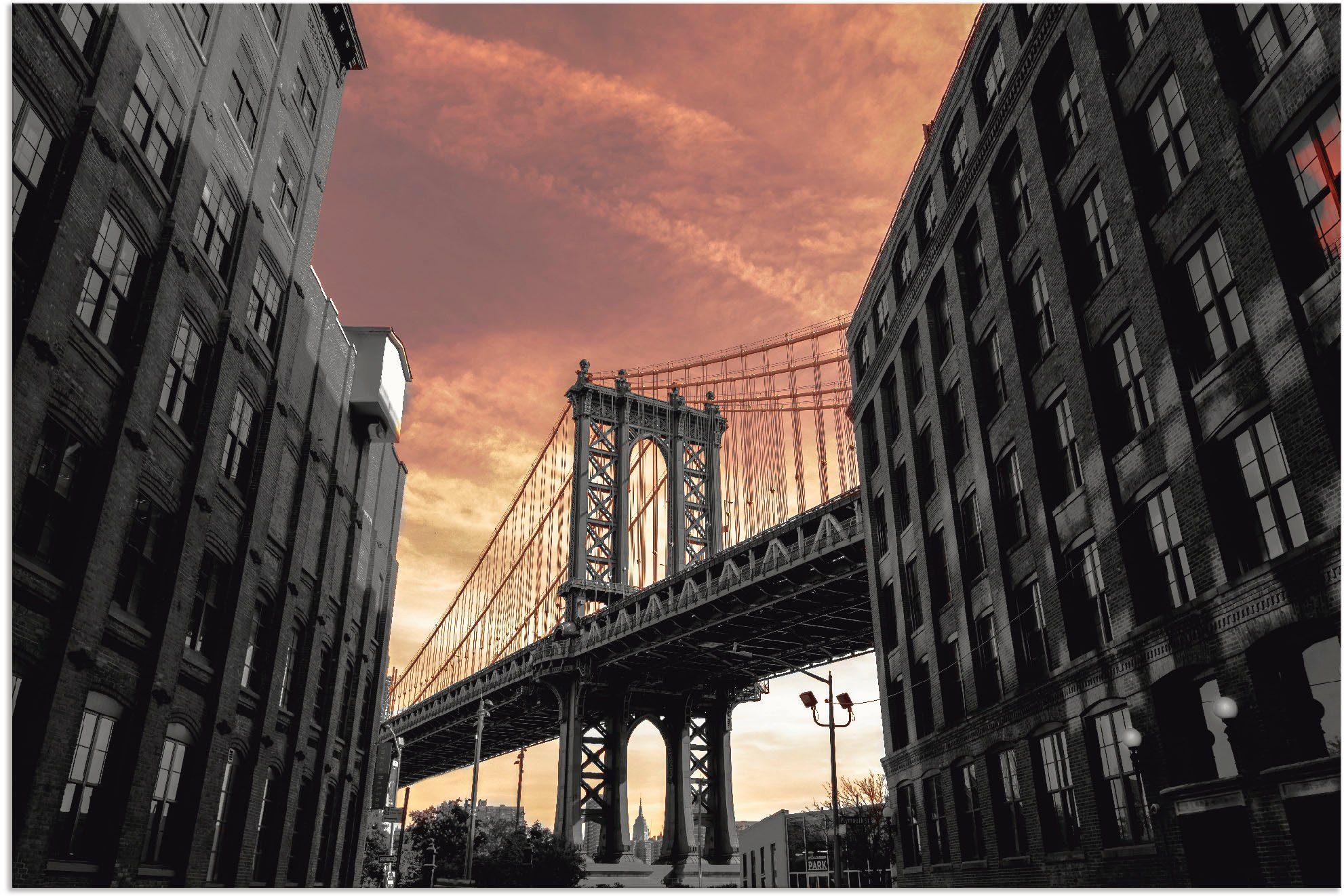 Wandbild Bridge, Größen in St), Manhattan Alubild, oder Wandaufkleber Poster (1 Amerika Artland als versch. Leinwandbild,