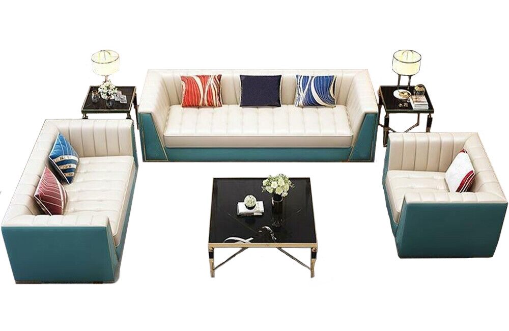 JVmoebel Polstergarnitur Sofagarnitur 3+2+1 Sitzer Couchtisch 2x Beistelltisch 6tlg. Sofort, (6-tlg), Made in Europa