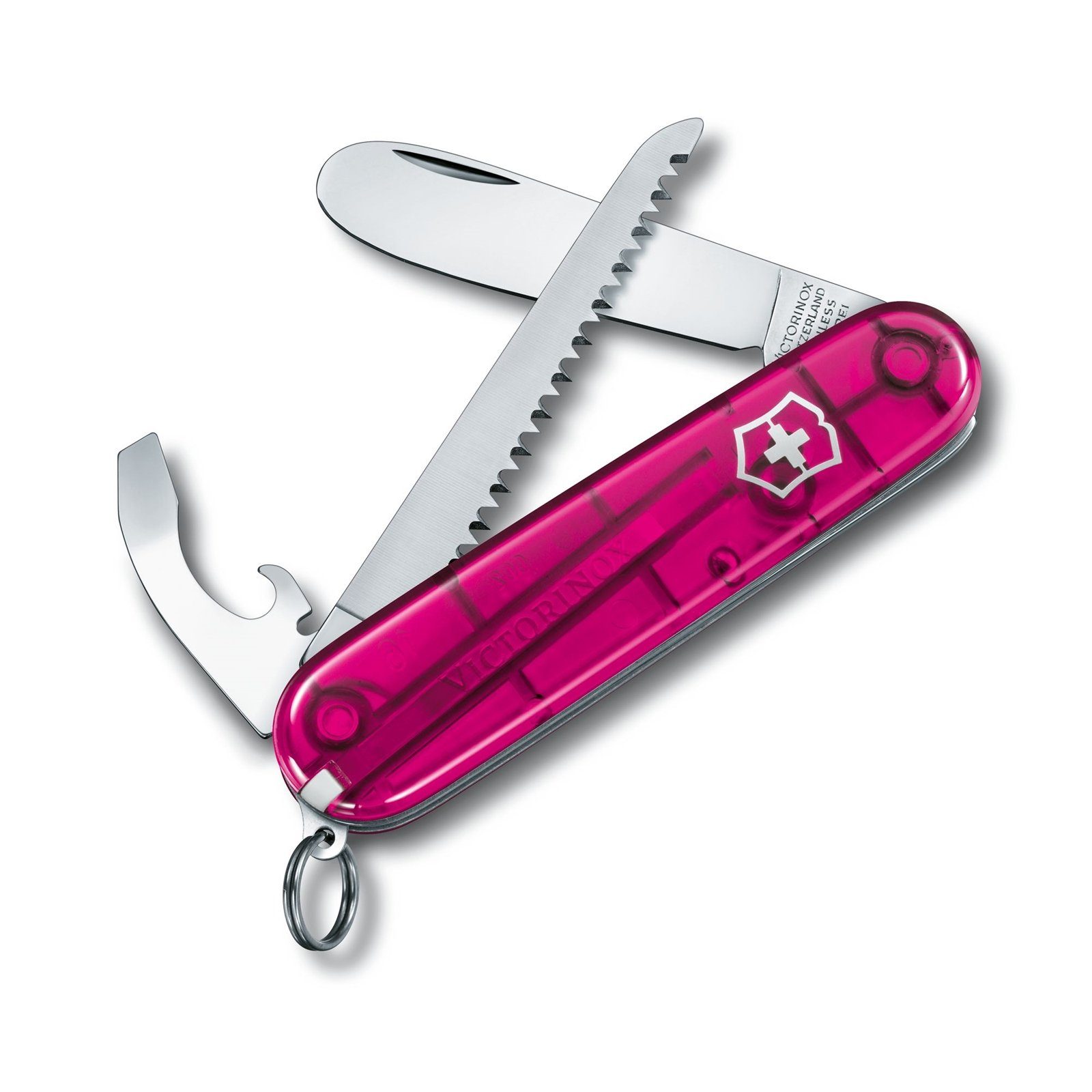 Victorinox Multi-Tool Mittleres Taschenmesser für Kinder, Taschenmesser transparent pink