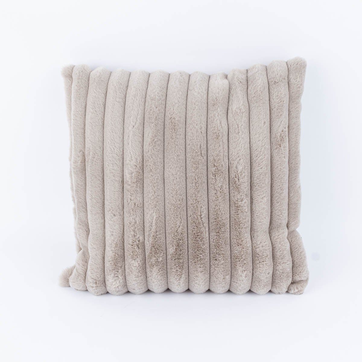 Magma Heimtex Fellkissen Magma Kissenhülle plüschige und samtige Seite Cordoptik beige 45x45cm