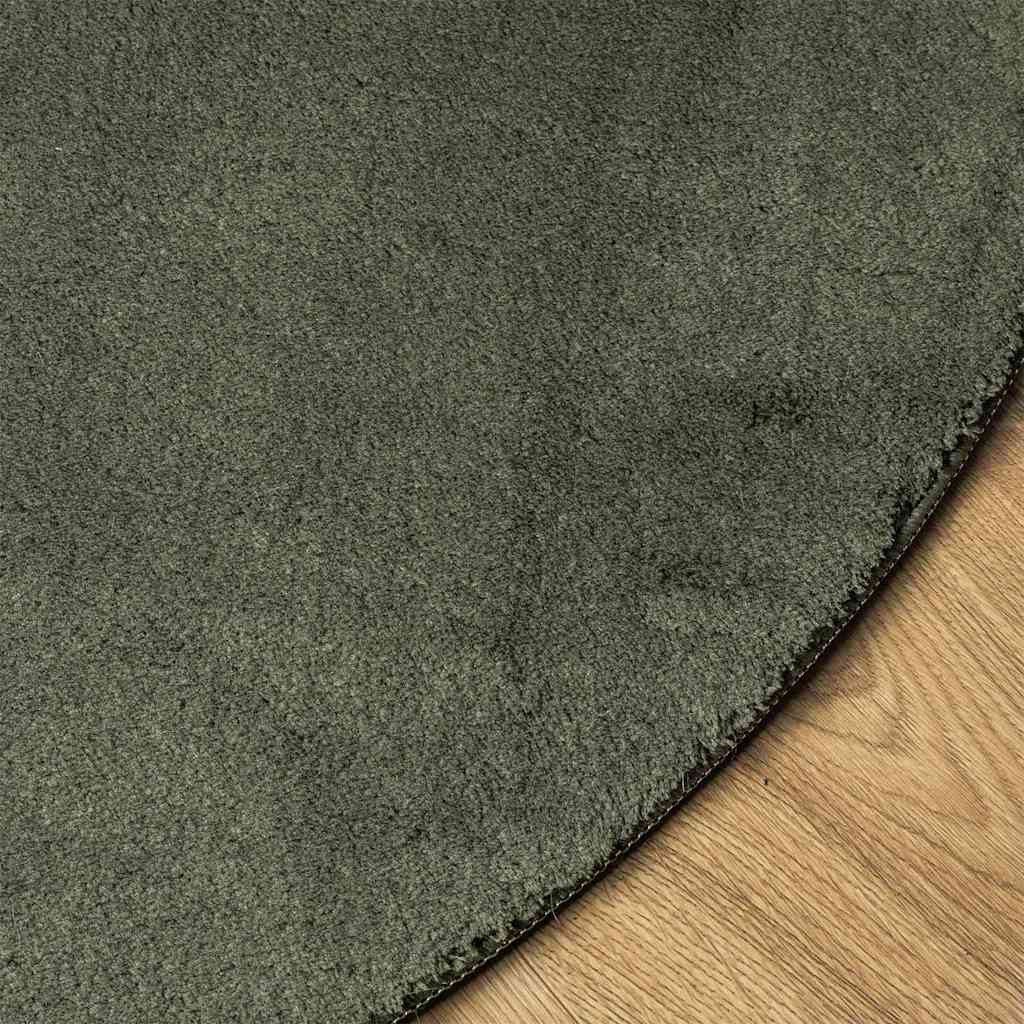 vidaXL Teppich Teppich HUARTE Waldgrün 140 x 200 cm Polyester, Asymmetrisch – Bild 4 von 5
