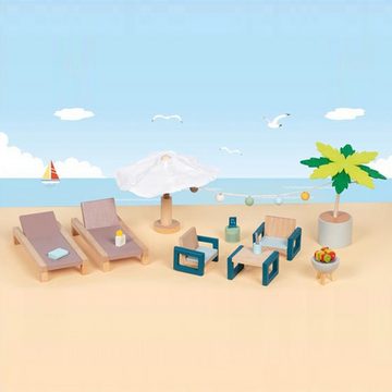 goki Puppenhausmöbel Outdoor Möbel Set Mallorca (packung, 11tlg), ein Hauch von Urlaubsfeeling.