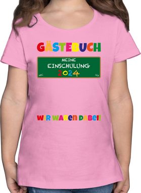 Shirtracer T-Shirt Gästebuch Einschulung 2024 Schulanfang Einschulung Mädchen