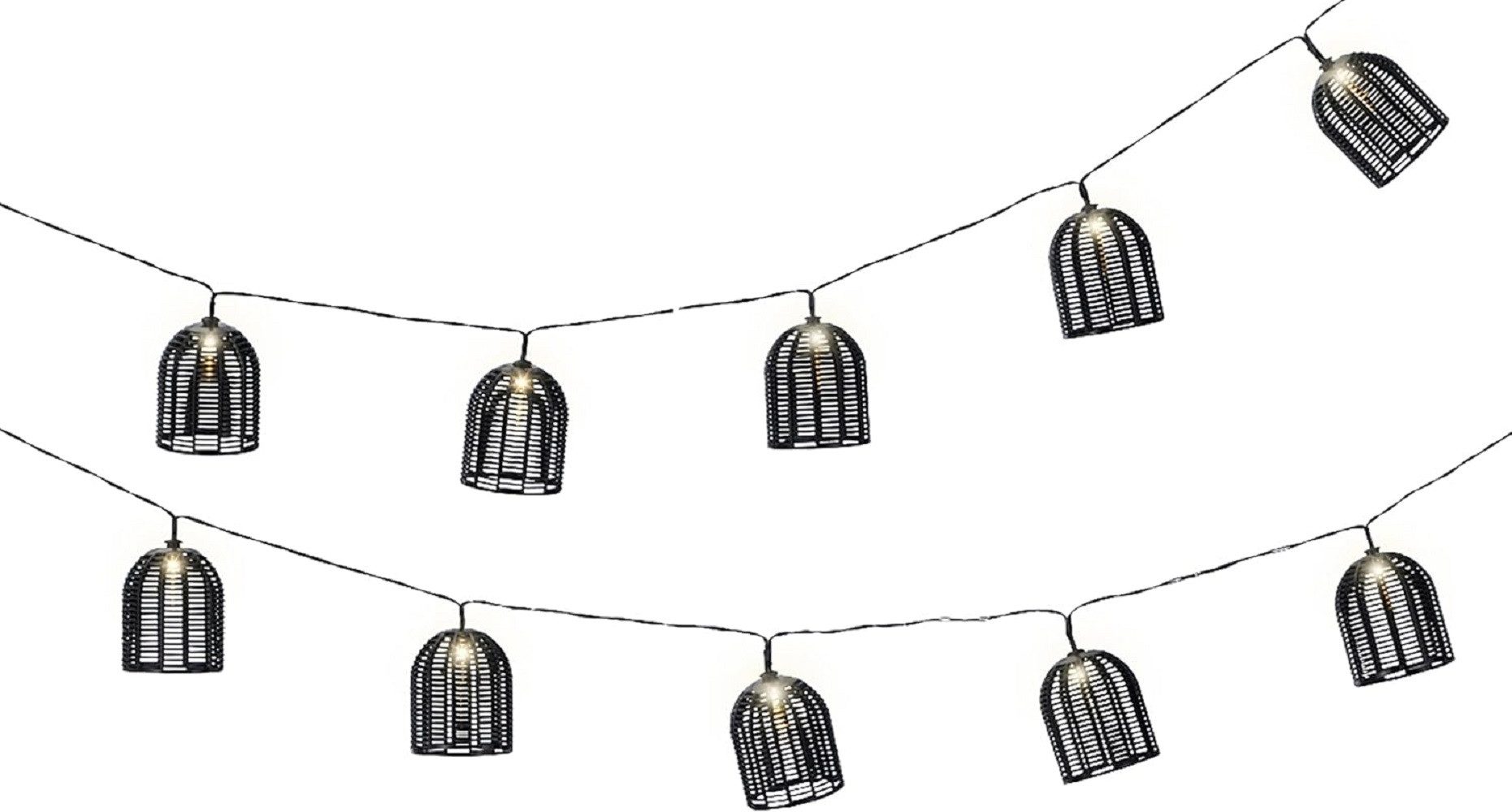 Lumineo LED Solarleuchte Solar Party-Beleuchtung Plastik 10 LED L.270 cm schwarz/warm weiß
