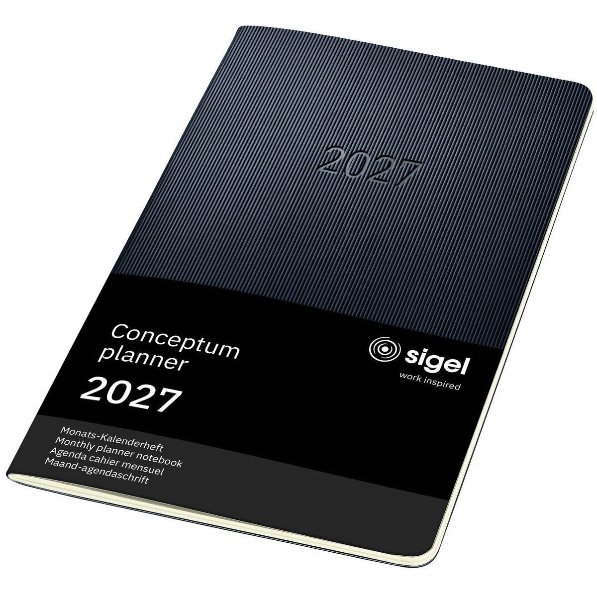 Sigel Taschenkalender Monats-Kalenderheft Conceptum 2027 Softcover schwarz 64 seiten ca. A5
