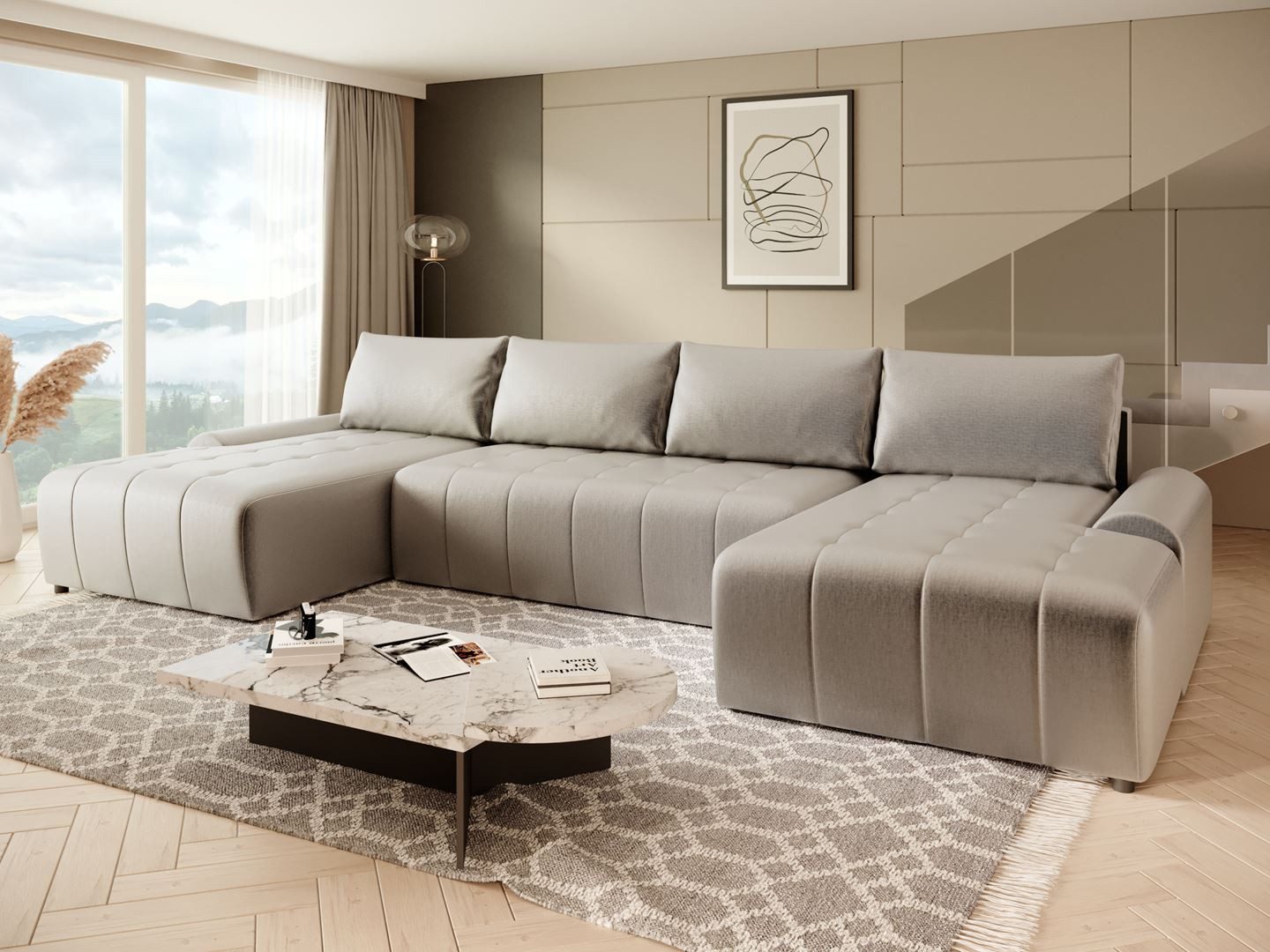 Beautysofa Ecksofa Costa U, inkl. Schlaffunktion, günstig online kaufen