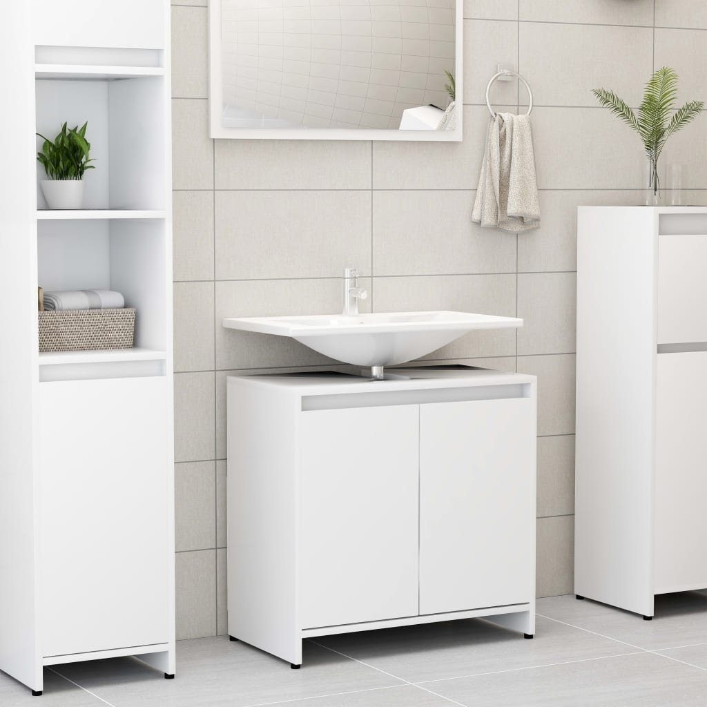 vidaXL Waschtisch-Set in Weiß, (BxHxT: 60x61x33 cm)