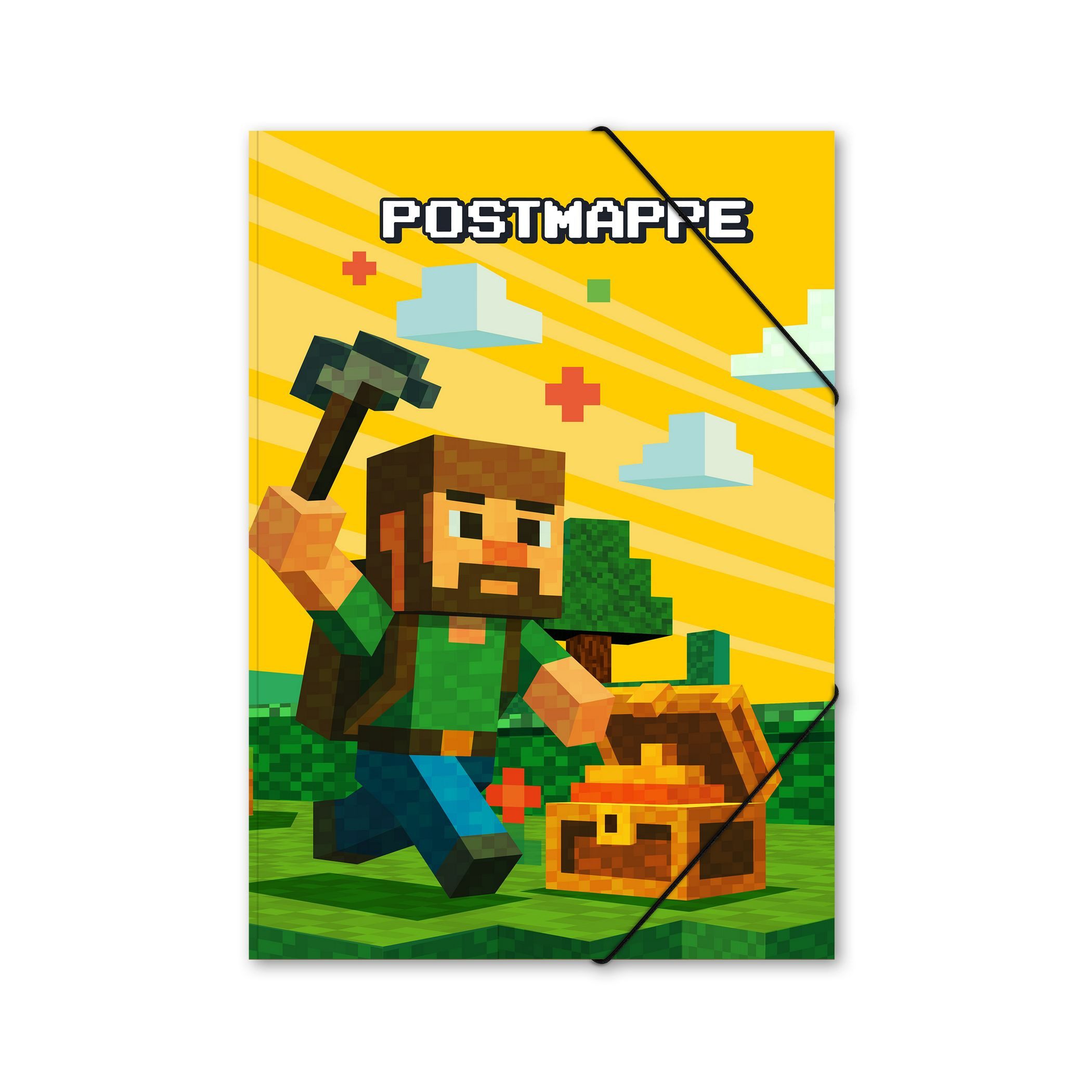 itenga Organisationsmappe itenga Postmappe aus Karton A4 Motiv Blockgame PIXEL
