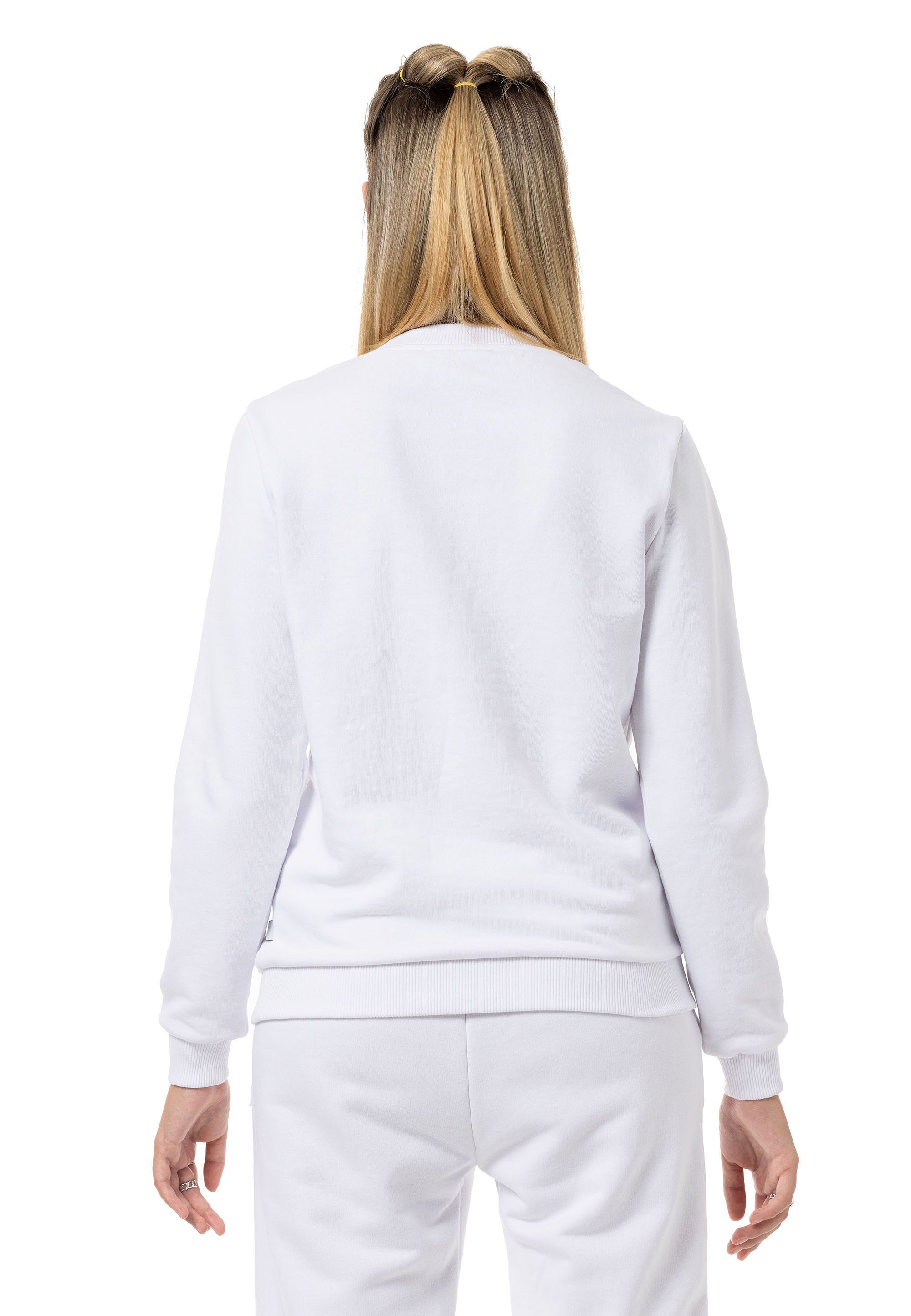 Sweatshirt Premium Rundhals Qualität Weiß Pullover RedBridge