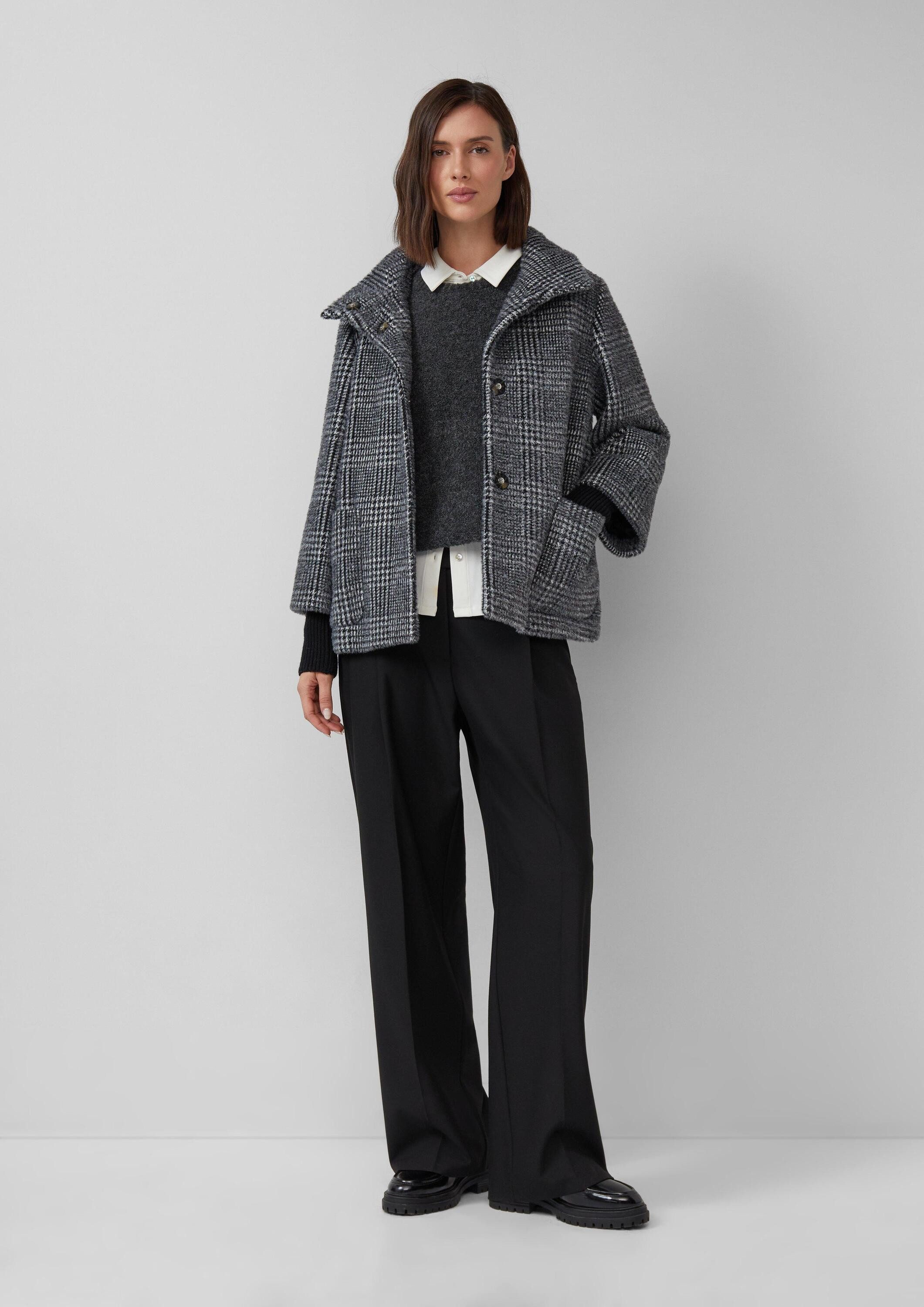 s.Oliver Funktionsjacke Outdoor-Jacke Jacke mit Stehkragen und Rippstrick-Manschetten