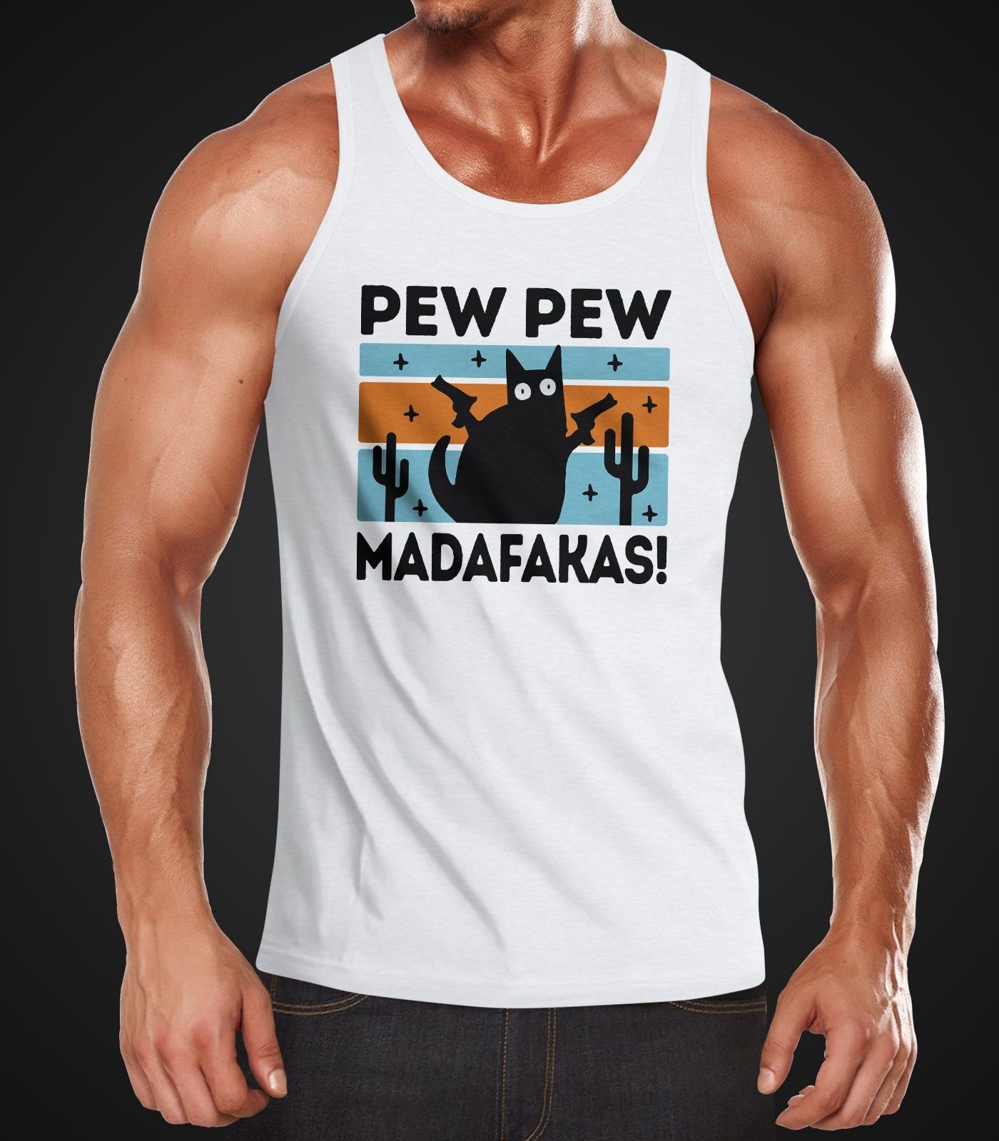 MoonWorks Tanktop Herren Tanktop Pew Pew günstig online kaufen
