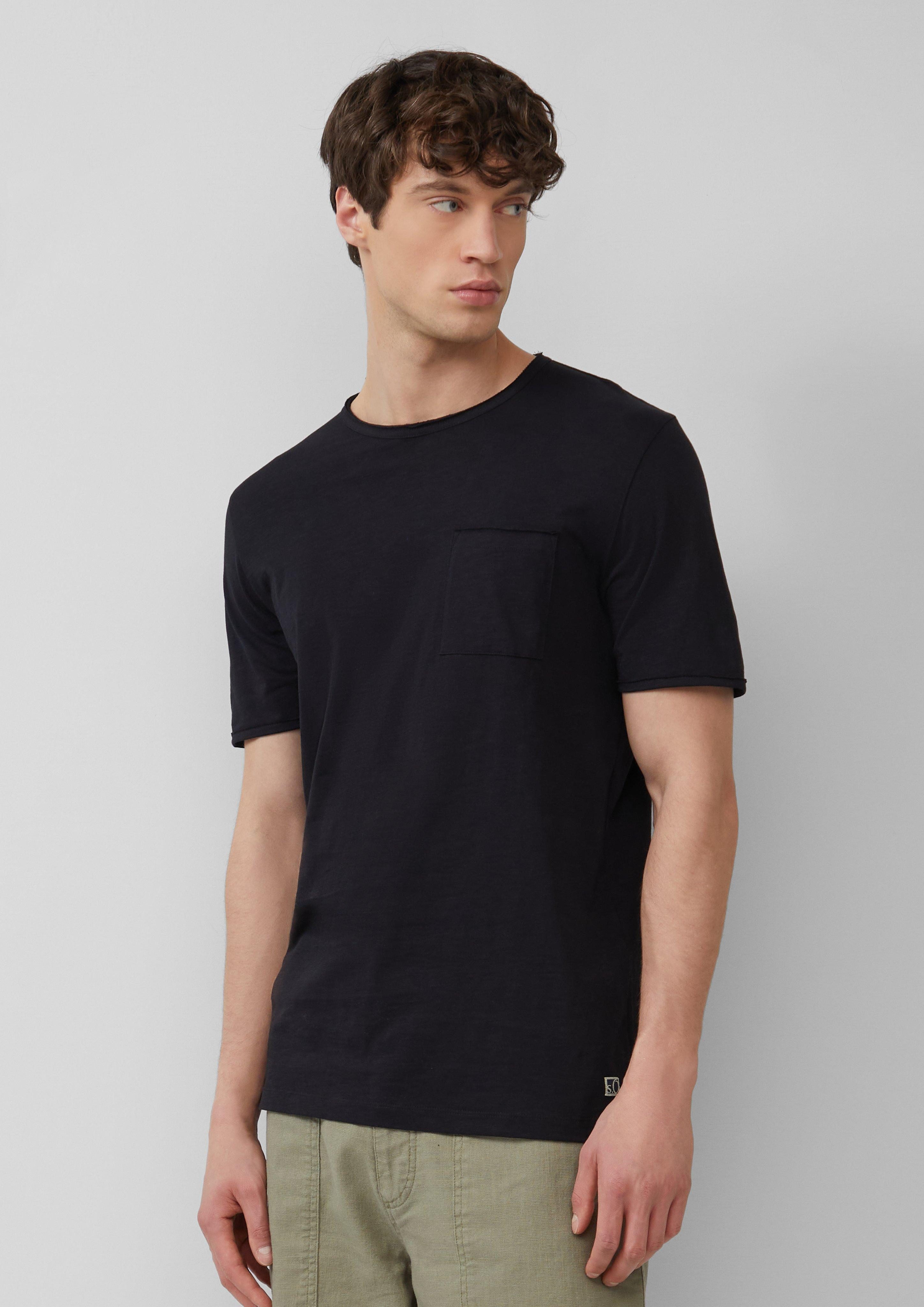 s.Oliver Kurzarmshirt Flammgarn-T-Shirt mit Brusttasche und günstig online kaufen