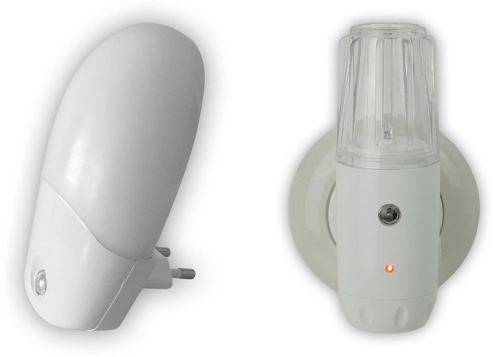 niermann LED Nachtlicht Nachtlichter, LED fest integriert, Stecker-  Nachtlicht Oval mit Dämmerungssensor Set aus 2 Stück