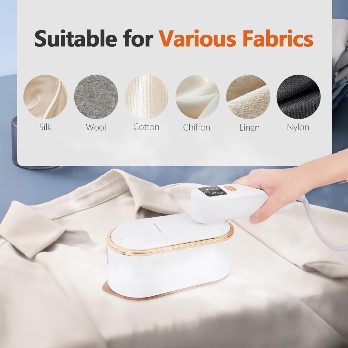 FELIXLEO Dampfbügeleisen Handgerät Dampf Dampfbügeleisen mit LED-Anzeige für Reisen und Zuhause