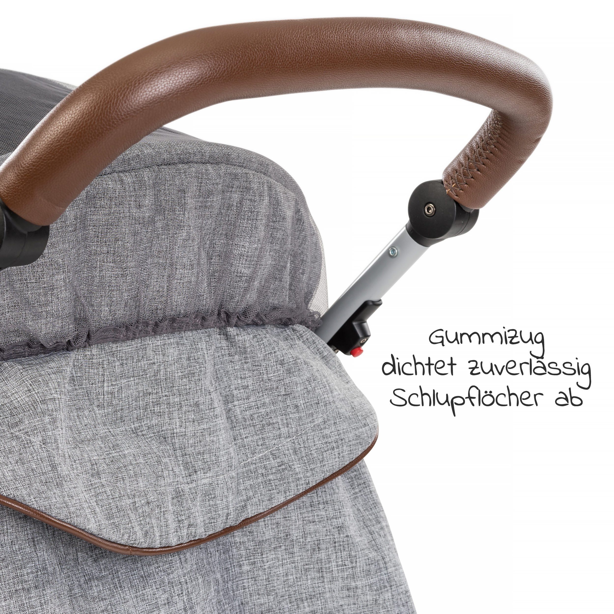 Zamboo Kinderwagenschirm 3-teiliges Sommer- & Schutzset, für Kinderwagen mit Sonnensegel, Insektenschutz & Getränkehalter