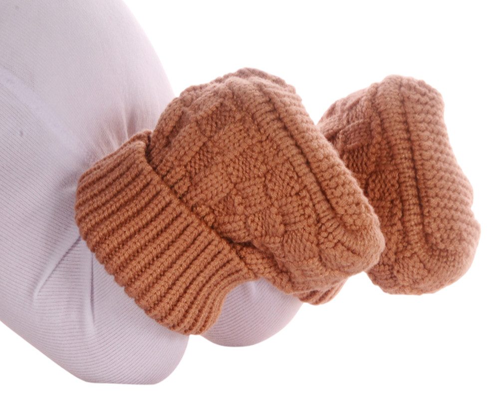 La Bortini Füßlinge Baby Strickschuhe Socken booties Stricksocken Erstlingssocken in Beige, neutral, für Neugeborene