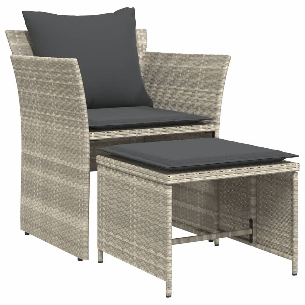vidaXL Gartenlounge-Set Gartenstuhl mit Fußhocker Hellgrau günstig online kaufen