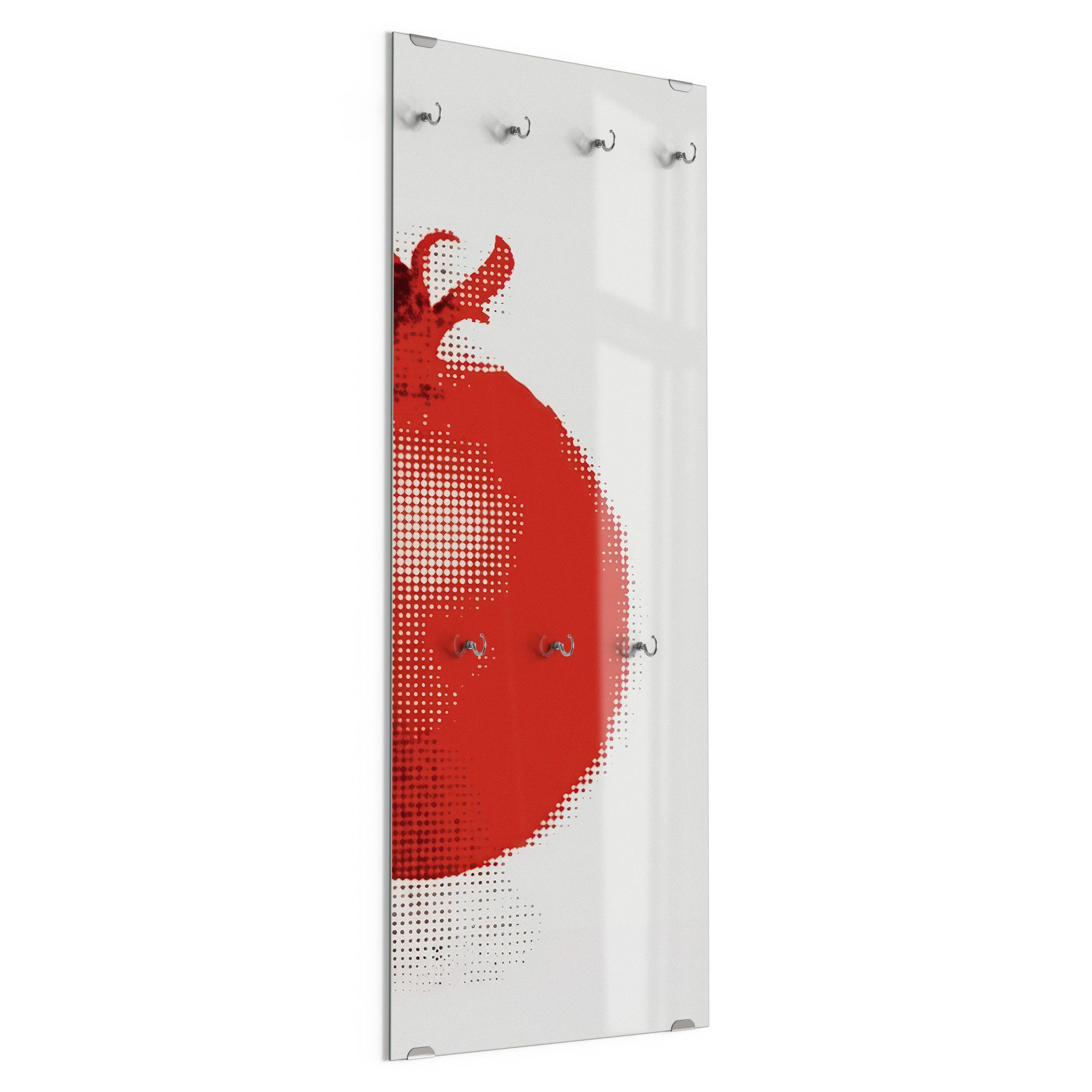 DEQORI Kleiderhaken 'Grafischer Granatapfel', Glas Garderobe hängend Flur Jackenhalter modern Wandgarderobe Haken
