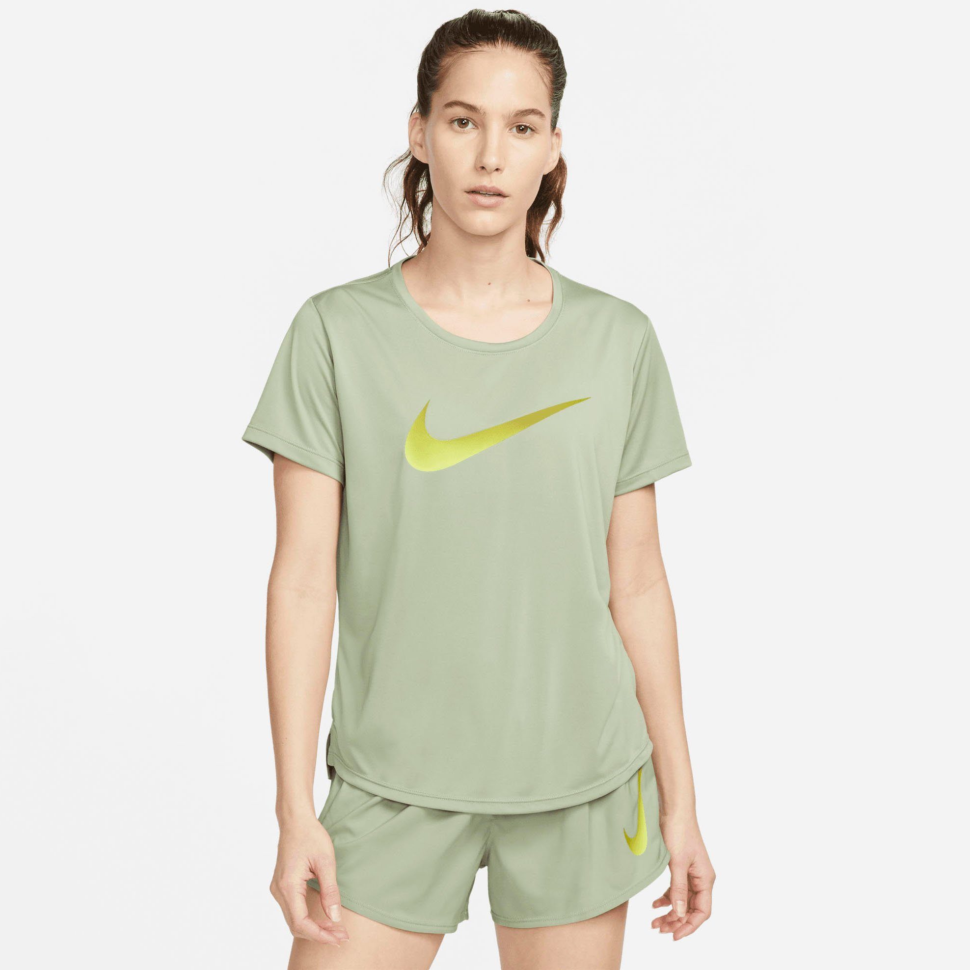 Swoosh Laufshirt Top Short-Sleeved Women's grün One Nike Dri-FIT