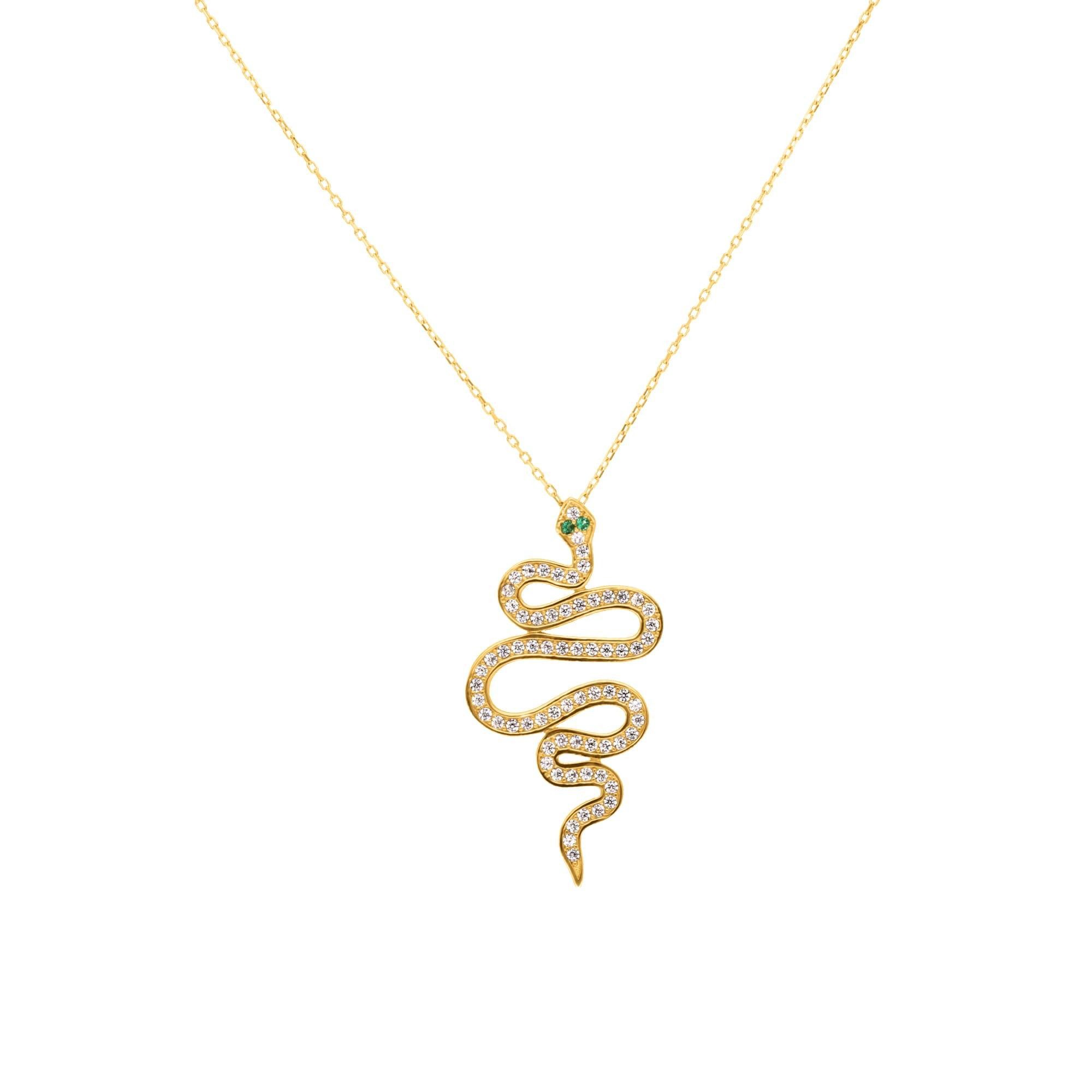 Suzan Gold Kette mit Anhänger 375er Gold Halskette Damen – Schlangenanhänge günstig online kaufen