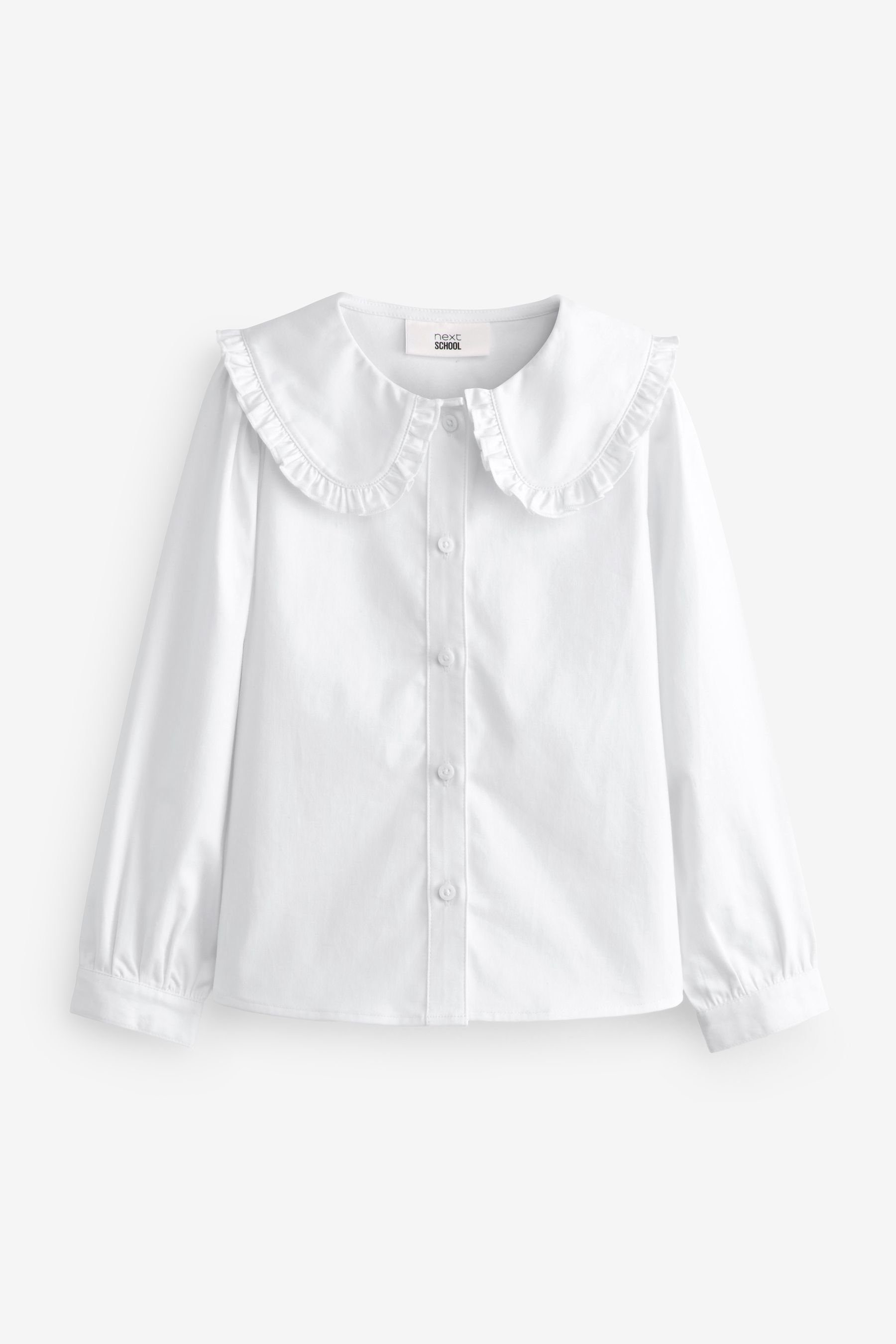 Langarmshirt Langärmelige Bluse aus Baumwollstretch mit Kragen