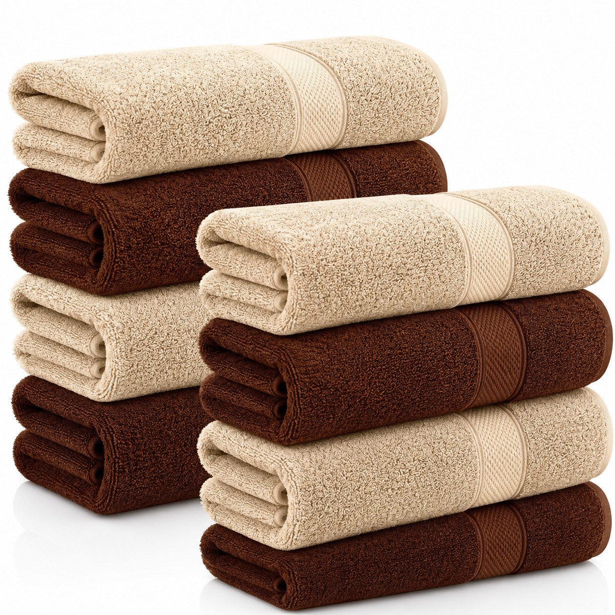 Komfortec Badetücher Premimum Badetücher 70x140, 100% Baumwolle, Frottee (8-St), Handtücher 70x140 cm Set, Weich, 470 g/m2