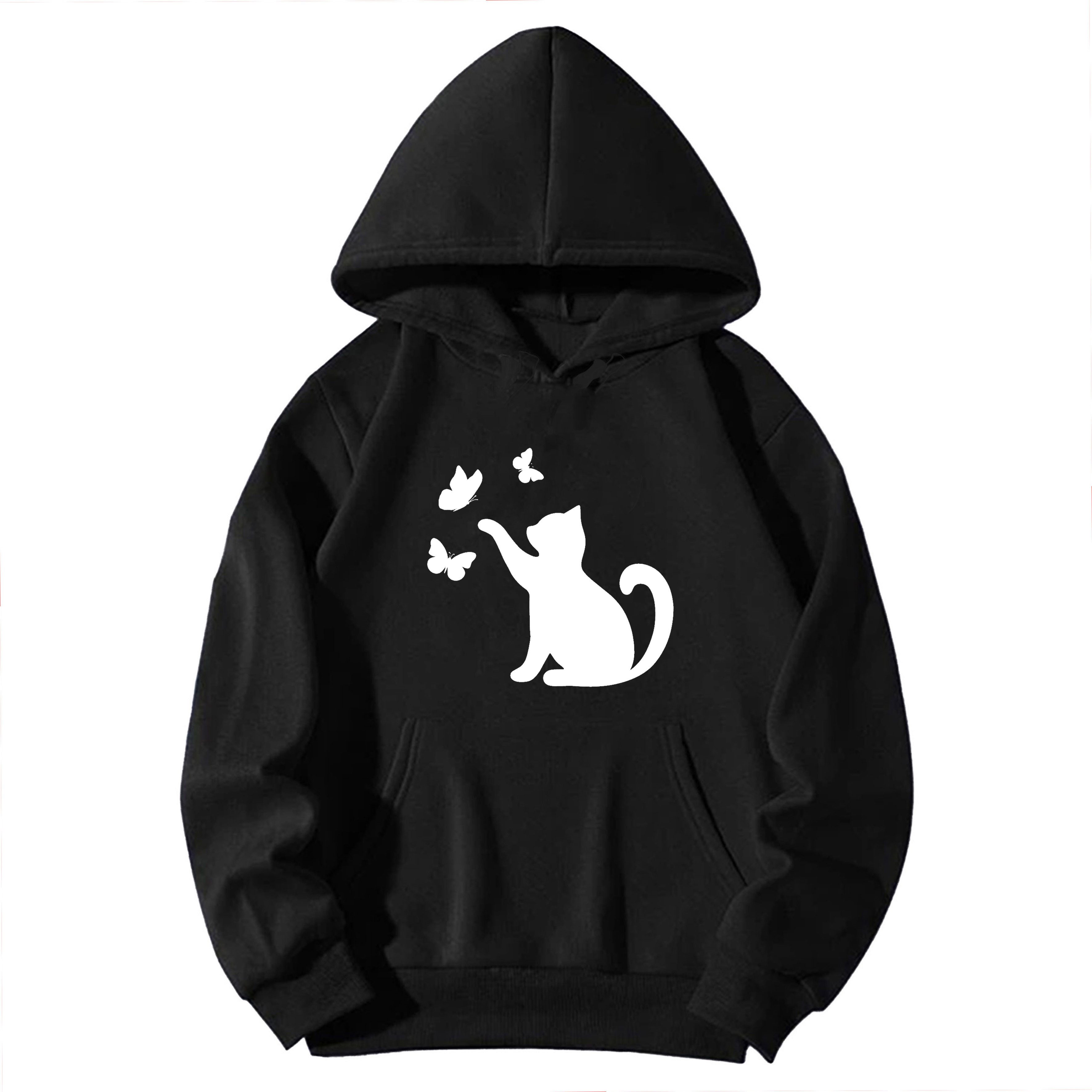 Banco Kapuzenpullover Damen Katze Cat Liebhaber Unifarben hochwertiger Druc günstig online kaufen