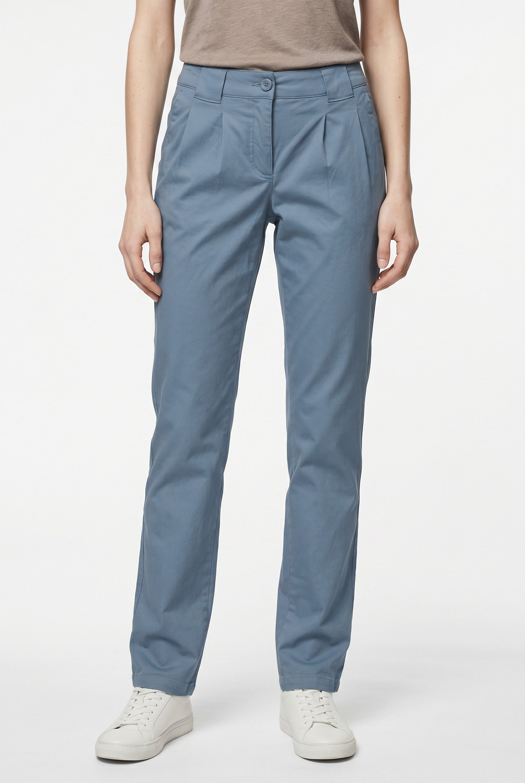 bonprix Chinohose schmale Form, mit Bundfalten und praktischen Taschen