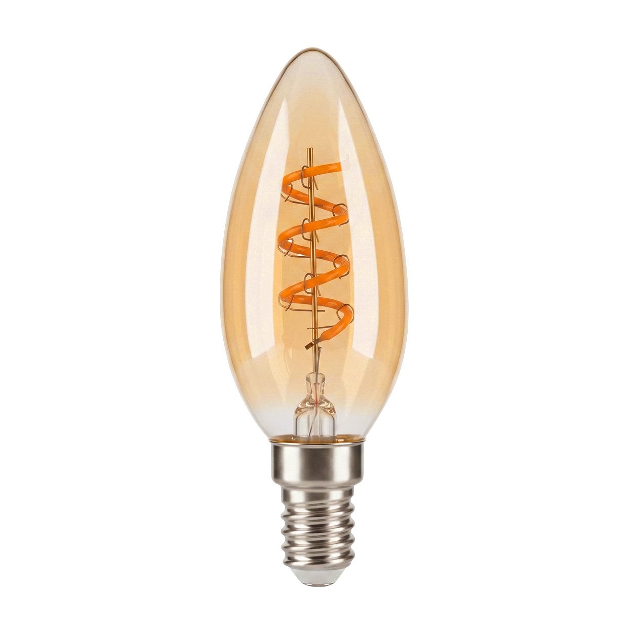 hofstein LED-Leuchtmittel 10er Set Glühbirne Extra Warmweiß dimmbar 4 Watt, E14, 2200 Kelvin, 220 Lumen, Kerze, Filament Spirale, Amber