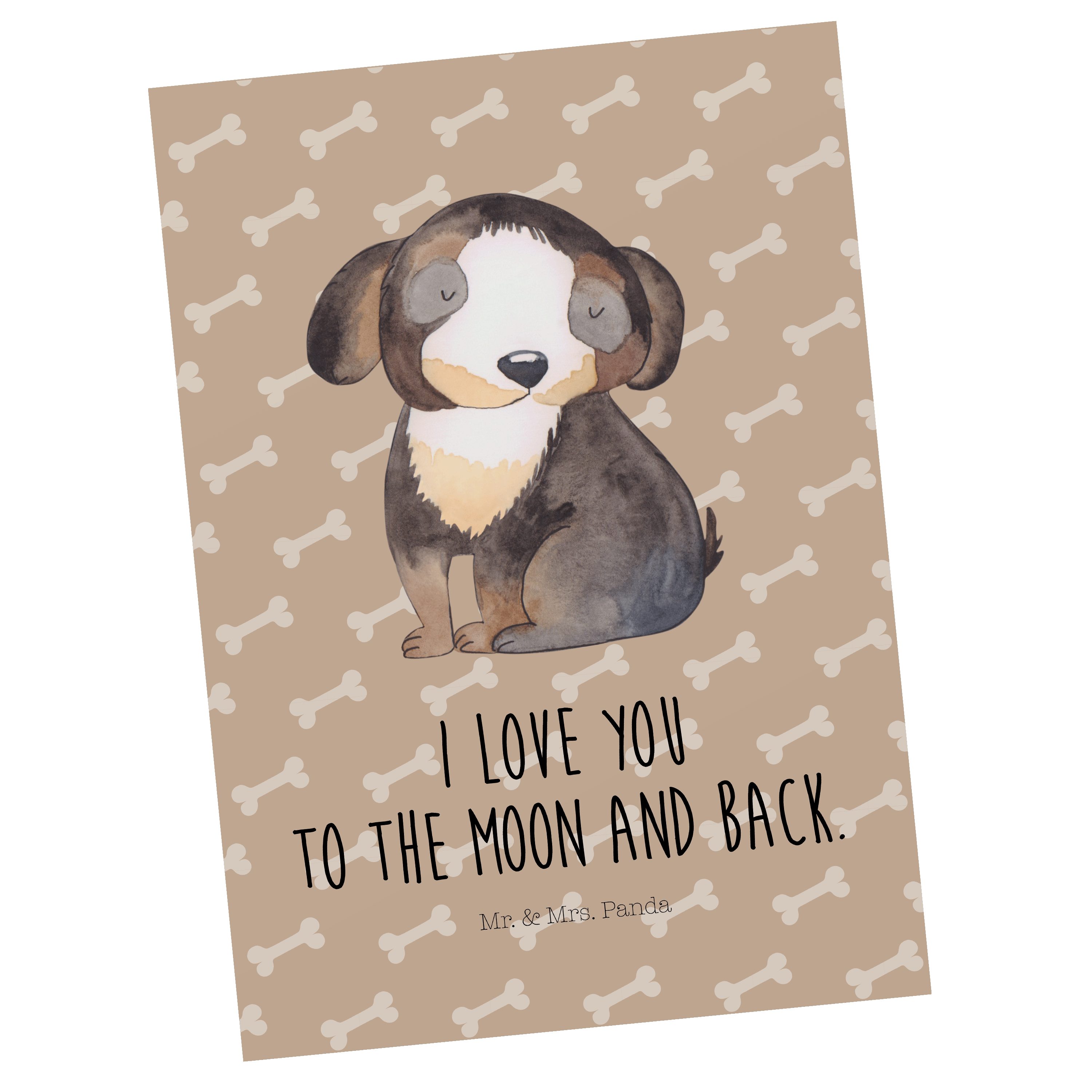 Mr. & Mrs. Panda Postkarte Hund entspannt - Hundeglück - Geschenk, Hundespruch, Sprüche, Hundebe | Grußkarten
